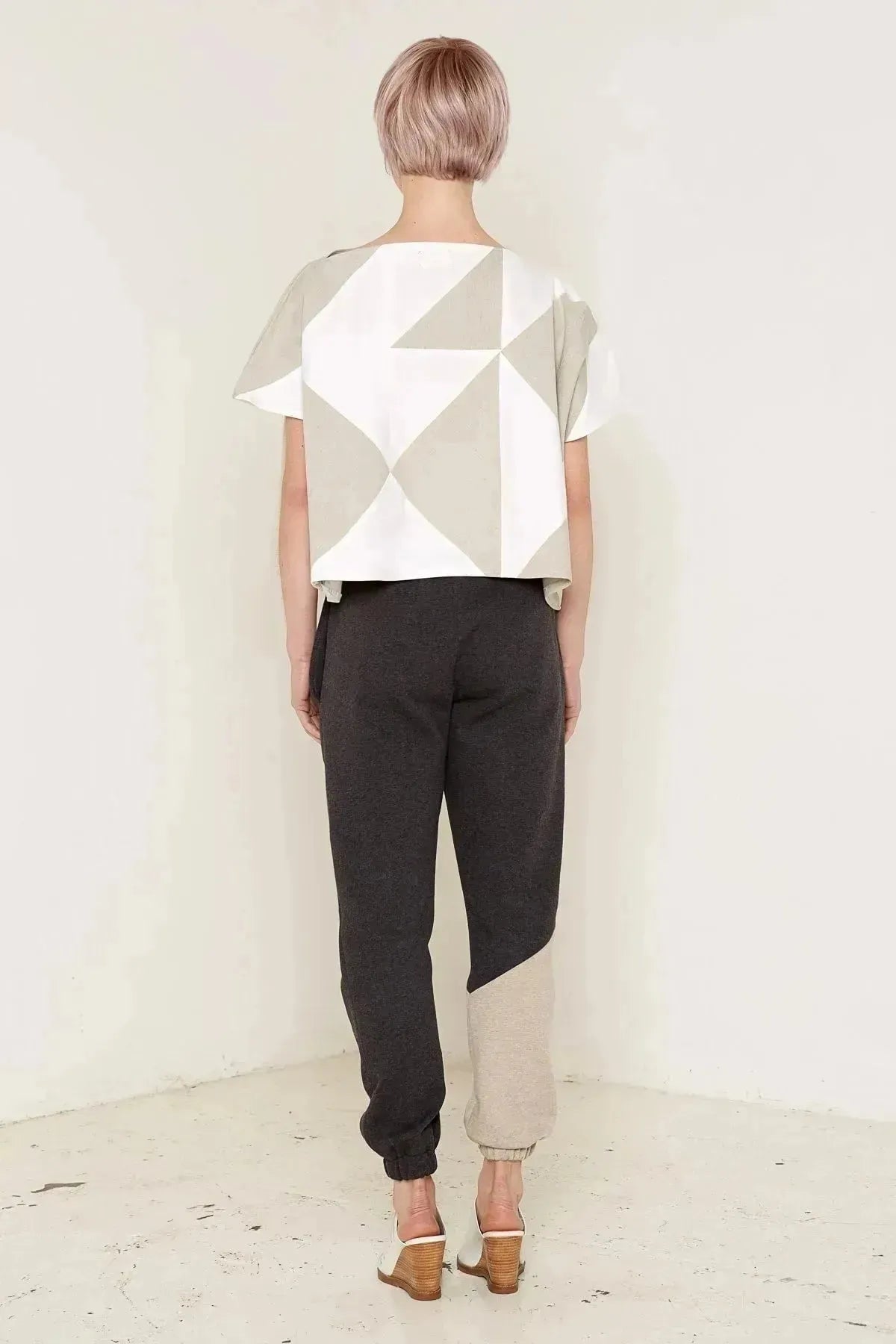 Rhea Top (White and Beige)