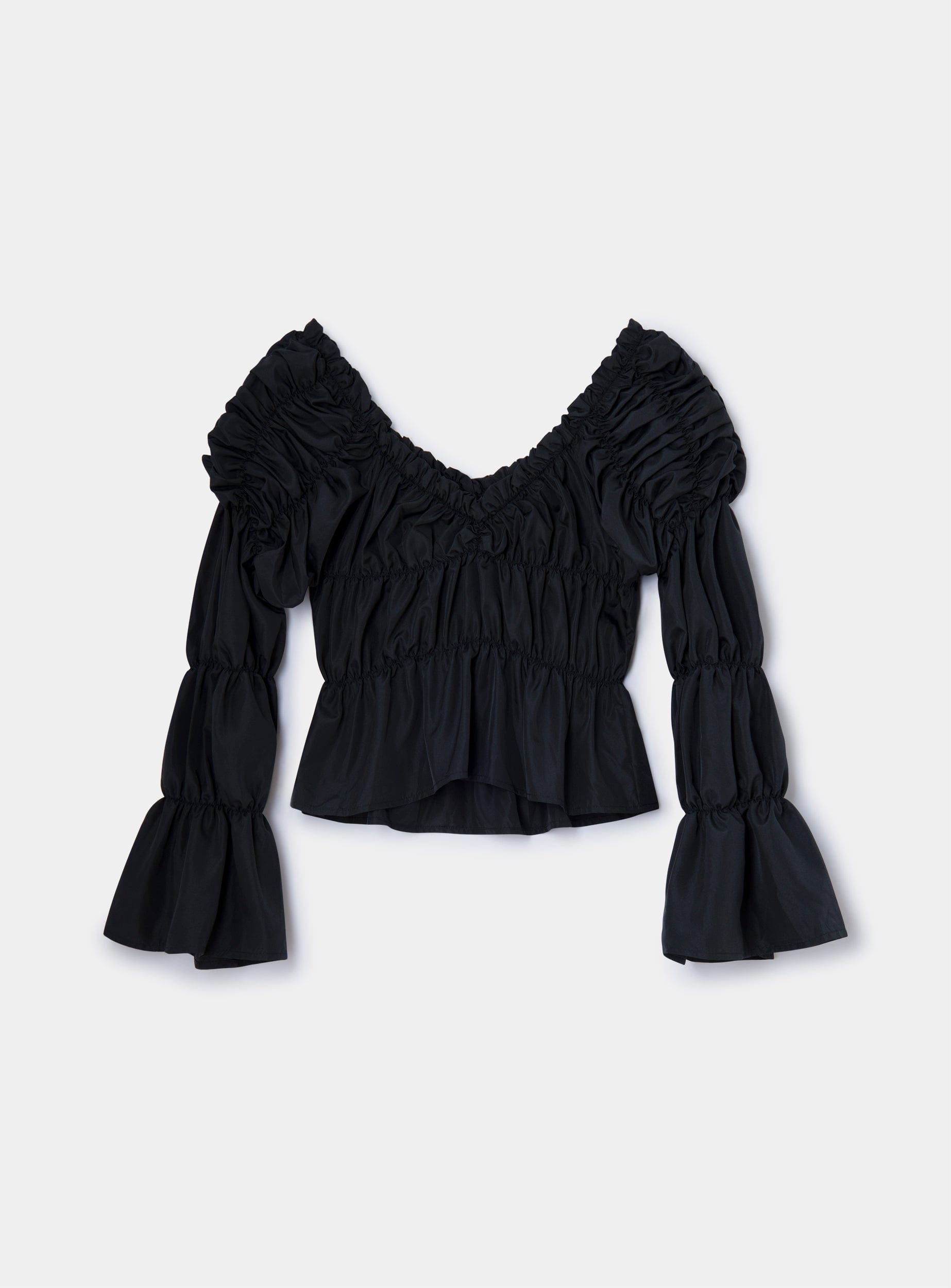 SADIE BLACK RUCHED BLOUSE