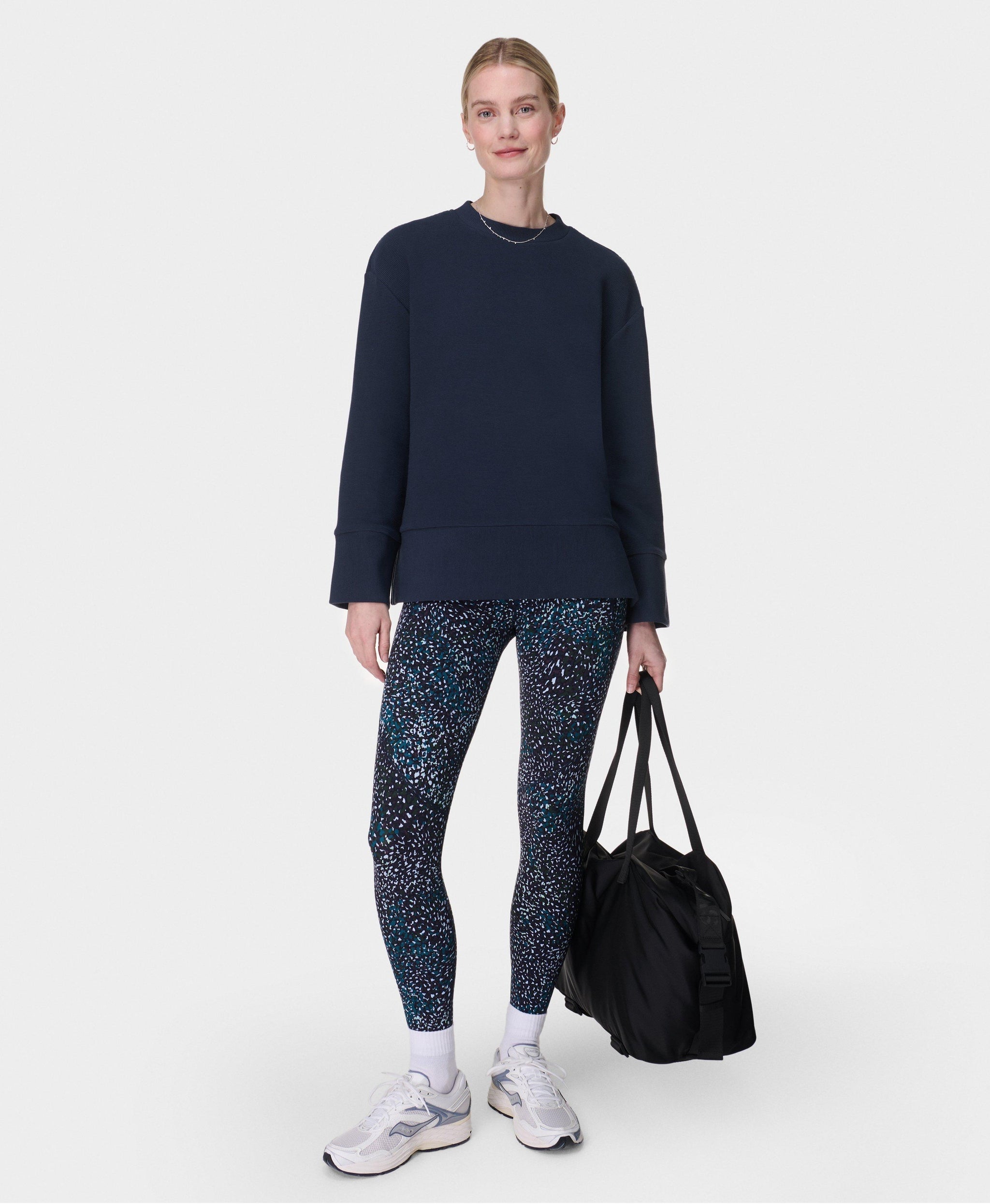 Peaceful Ribbed Sweatshirt Sb10069 Navy-Blue