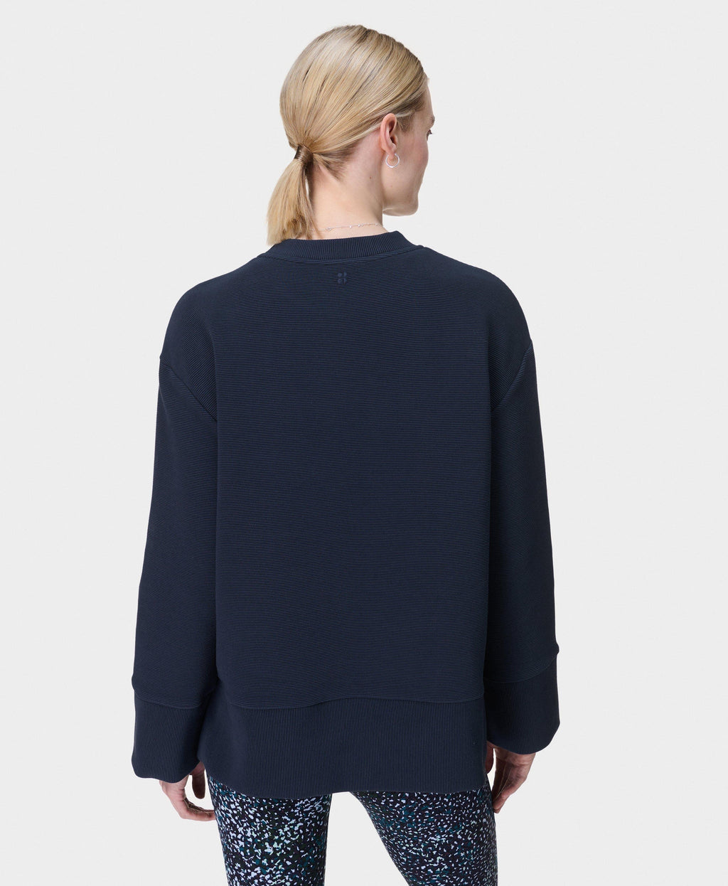Peaceful Ribbed Sweatshirt Sb10069 Navy-Blue
