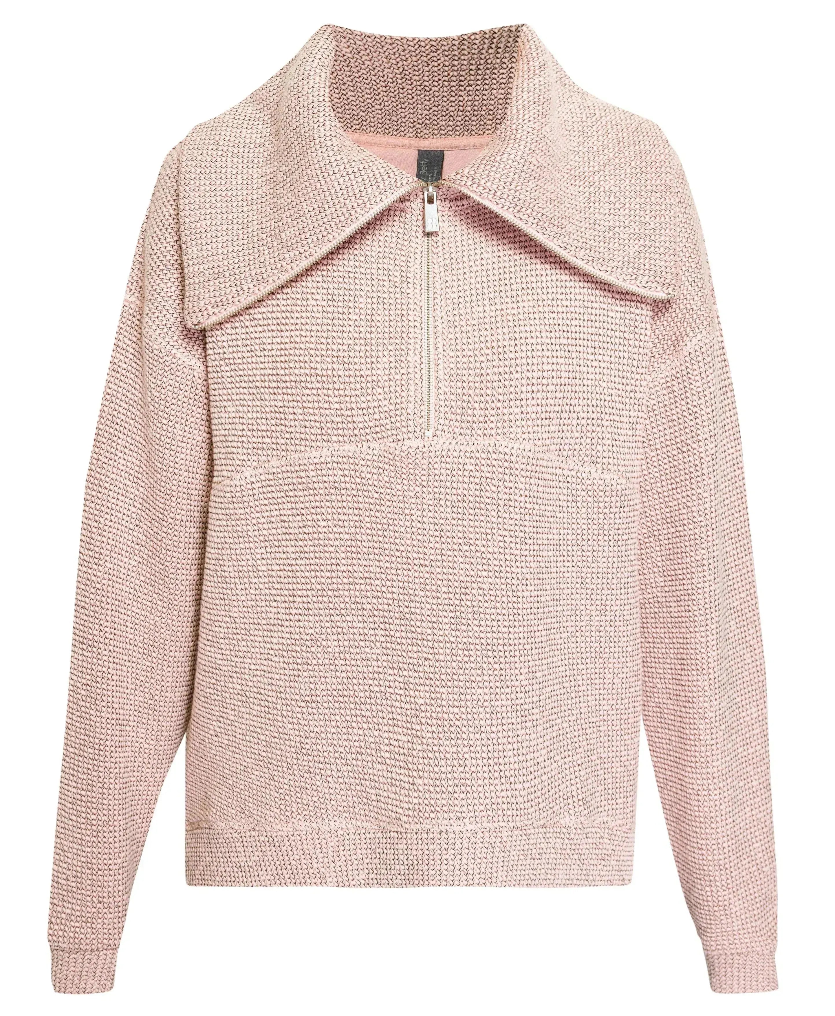 Restful Boucle Half Zip Sweats Sb8089 Soft-Pink