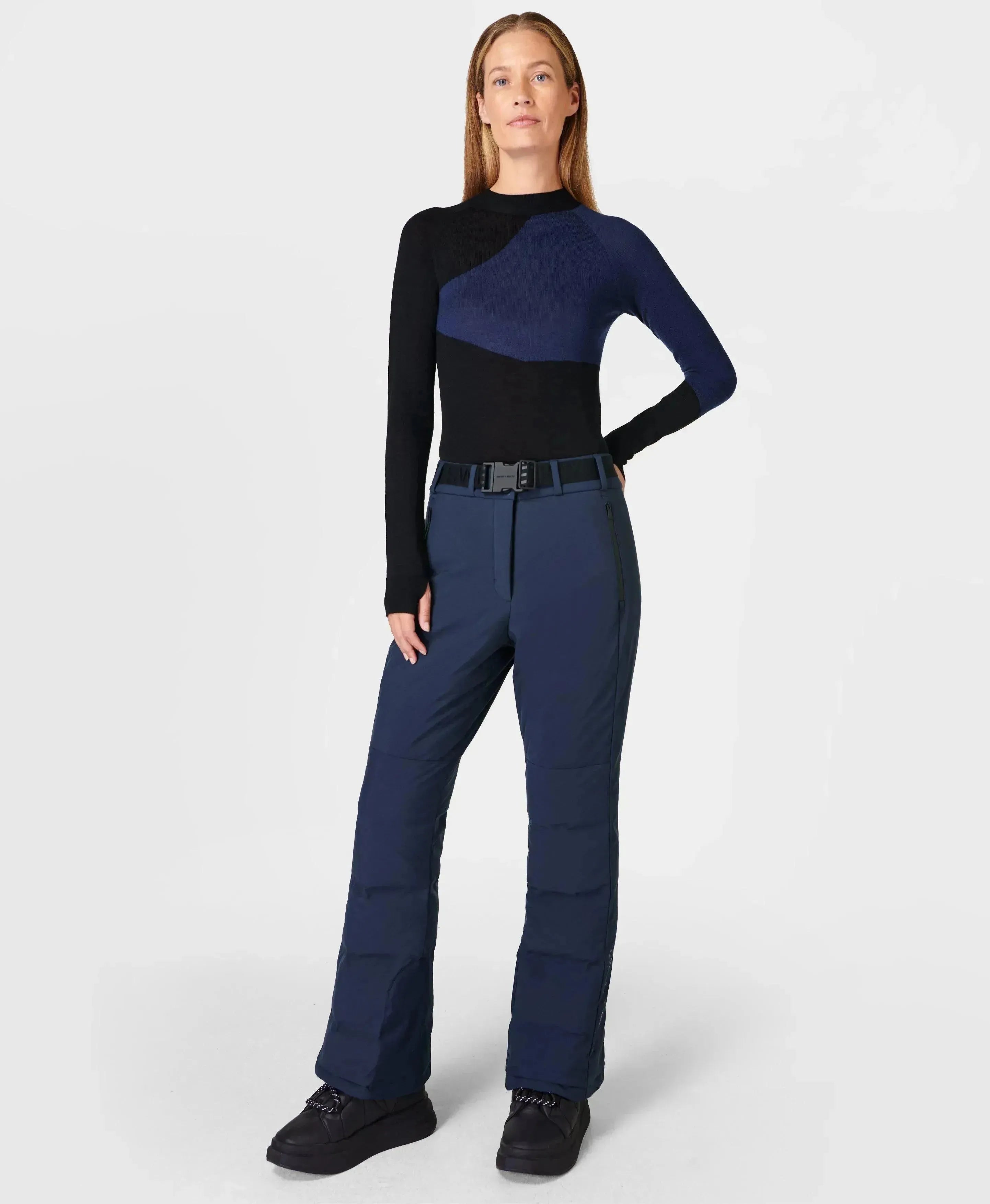 Merino Wave Turtle Neck Base L Sb9207 Blue-Wave-Jacquard