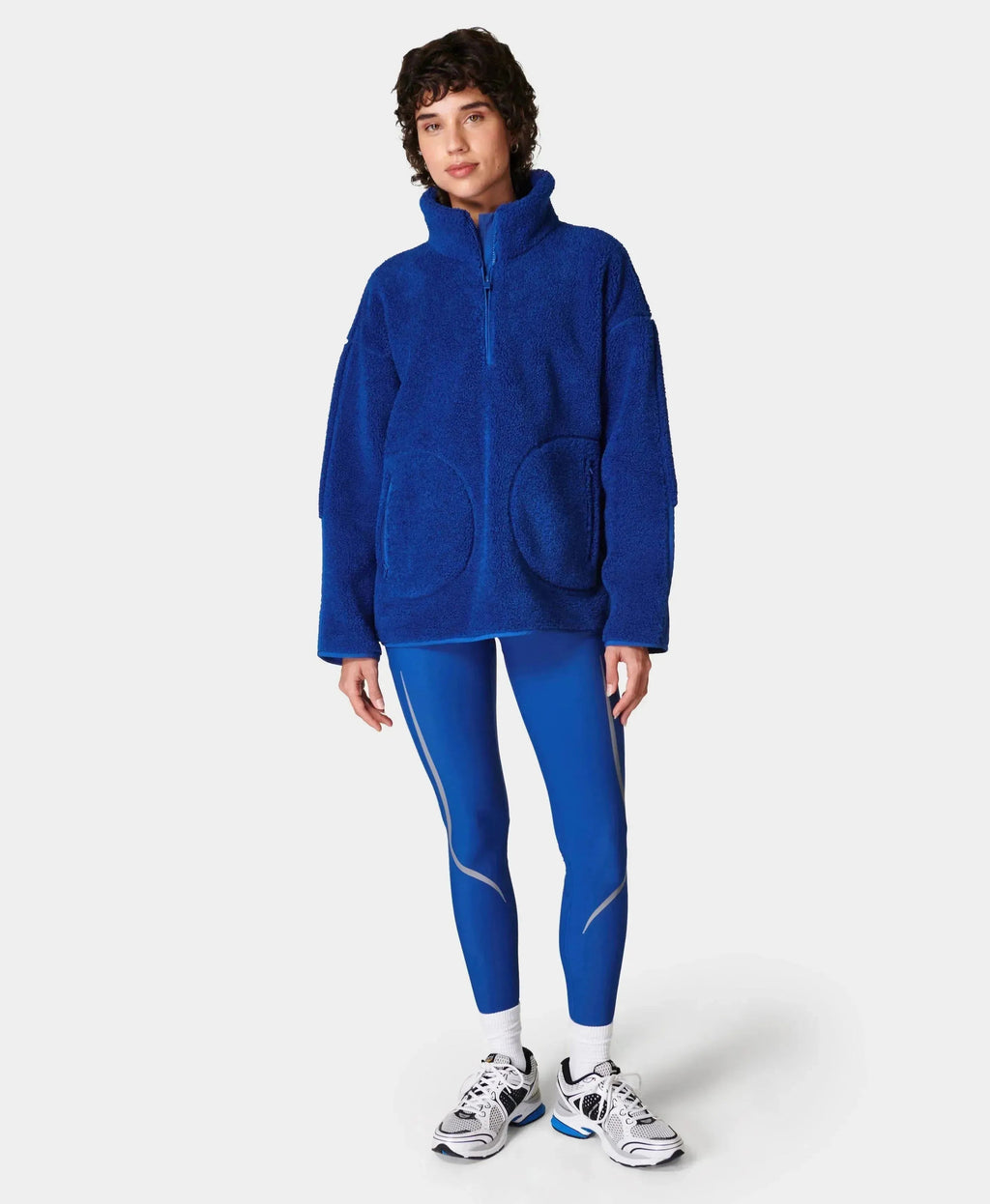 Plush Textured Half Zip Sb9535 Lightning-Blue