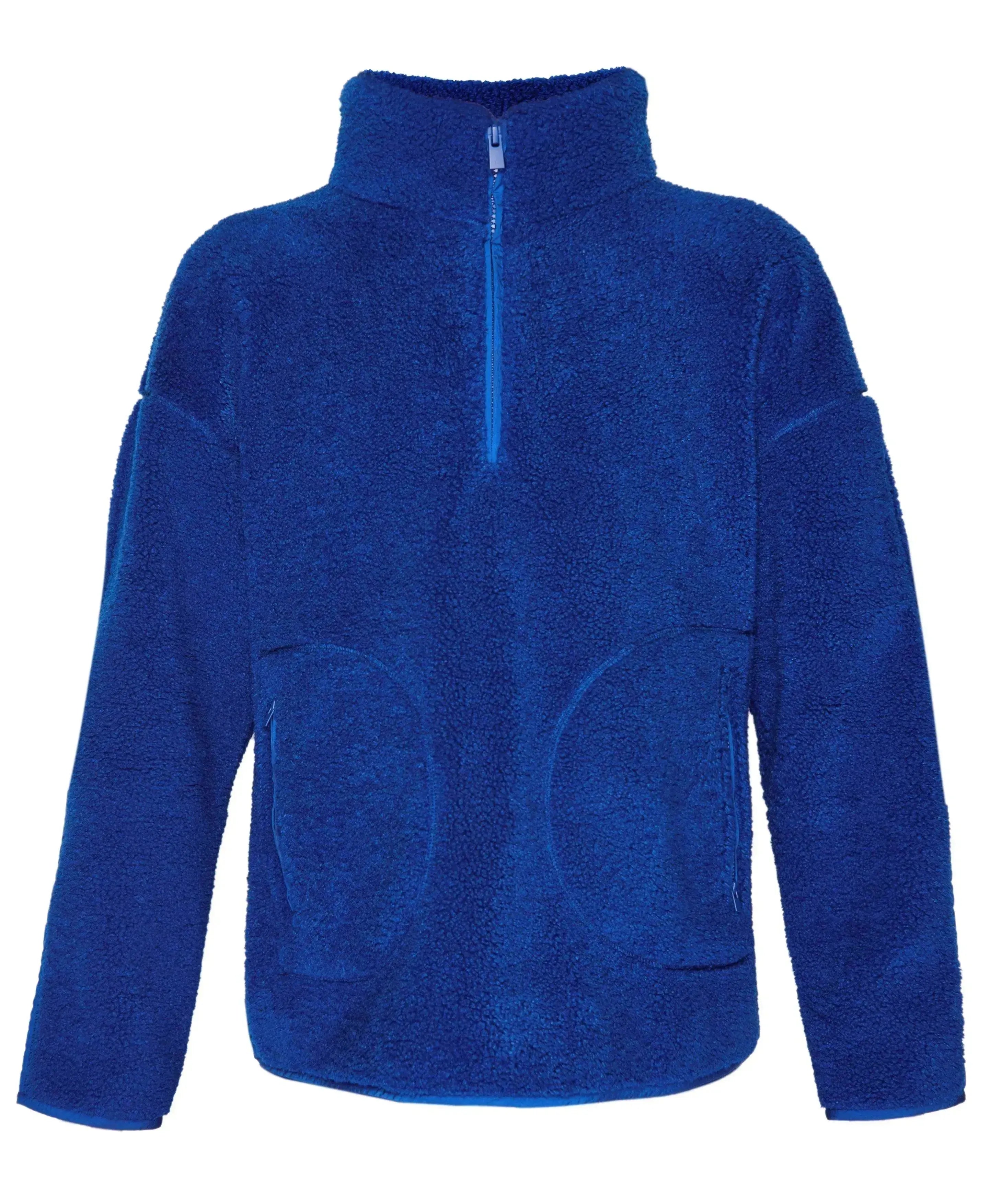 Plush Textured Half Zip Sb9535 Lightning-Blue