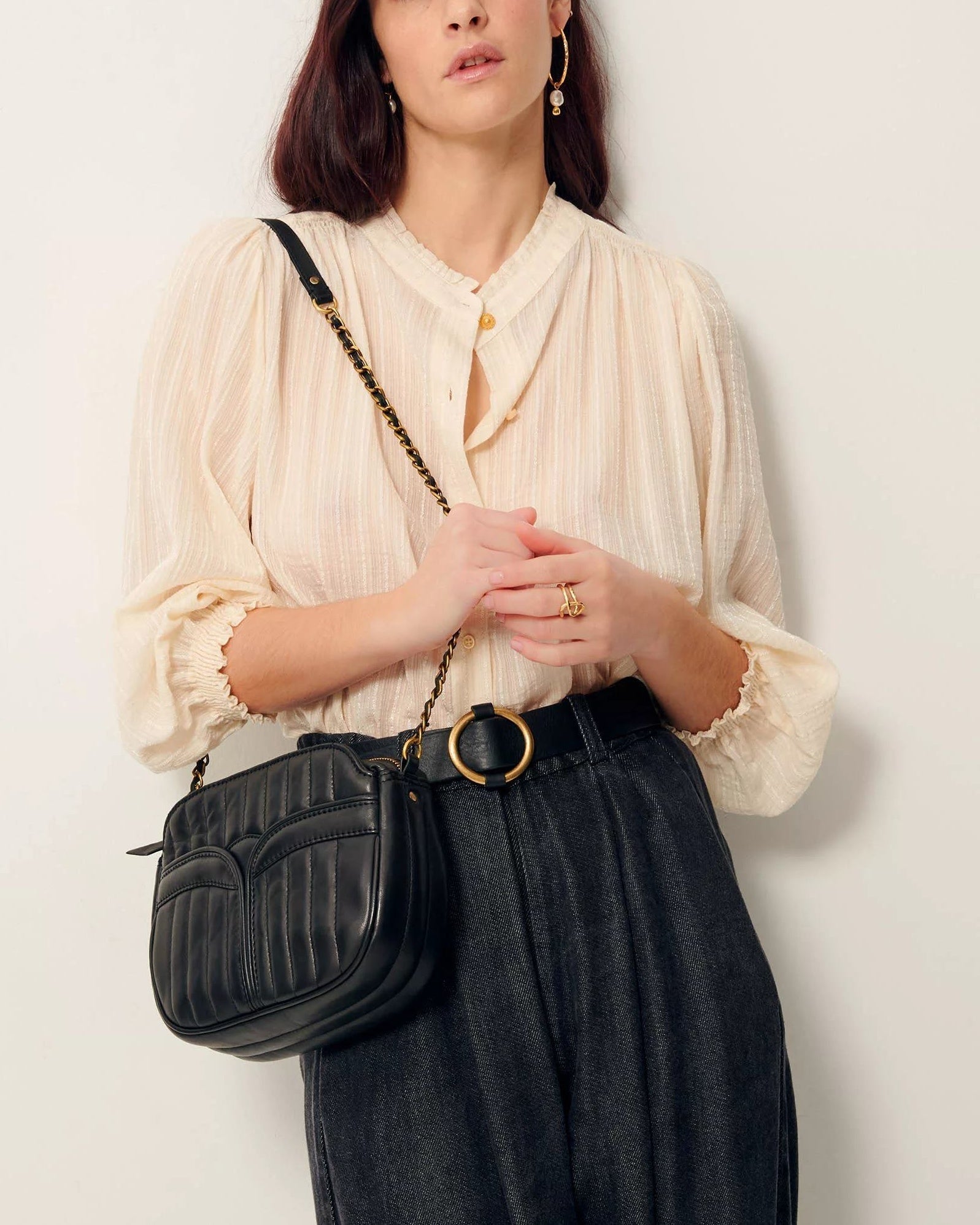 Crossbody Bag Divine Le Divine Leather Black