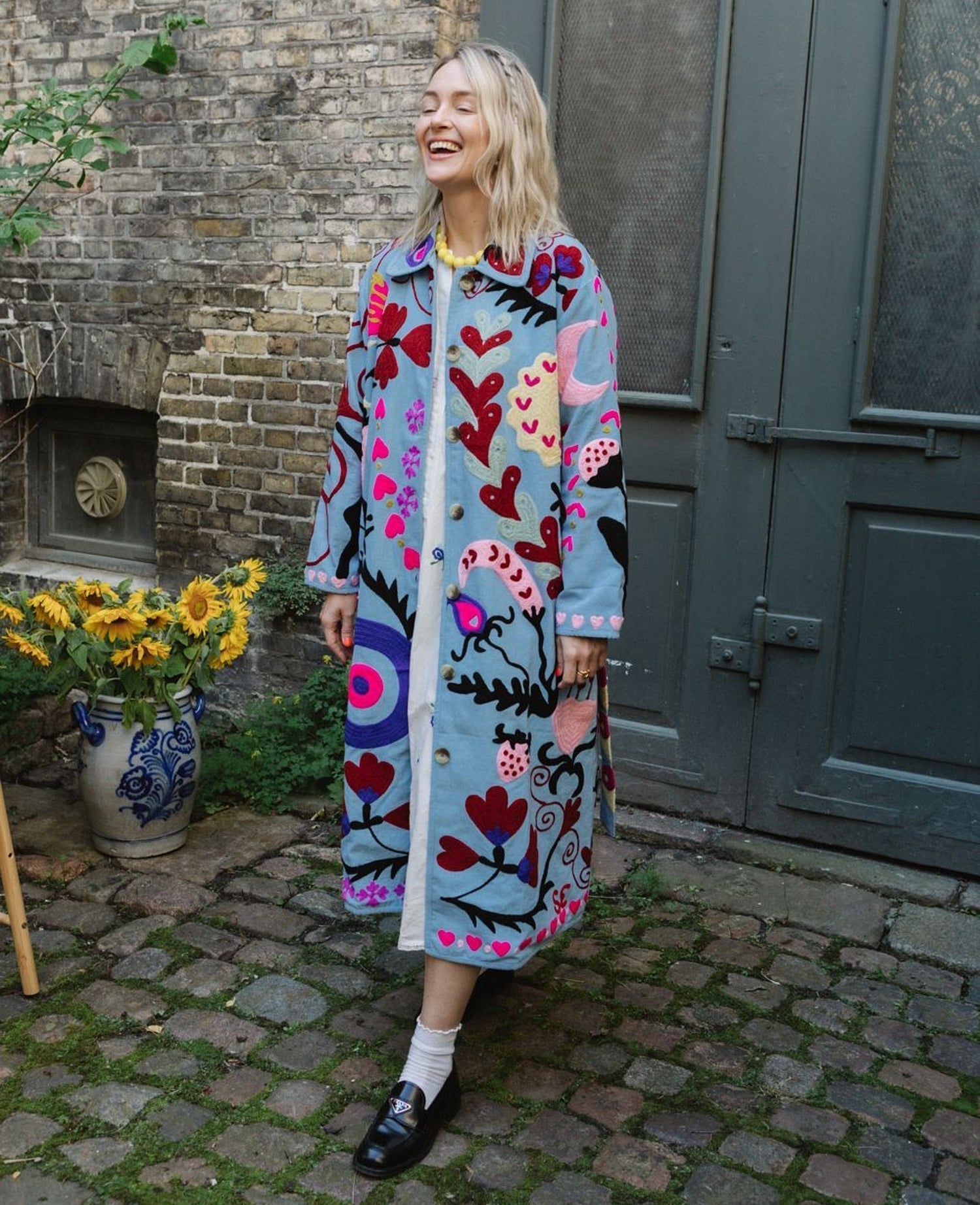 Coat Se1554 Rose Suzani Blue-Bell