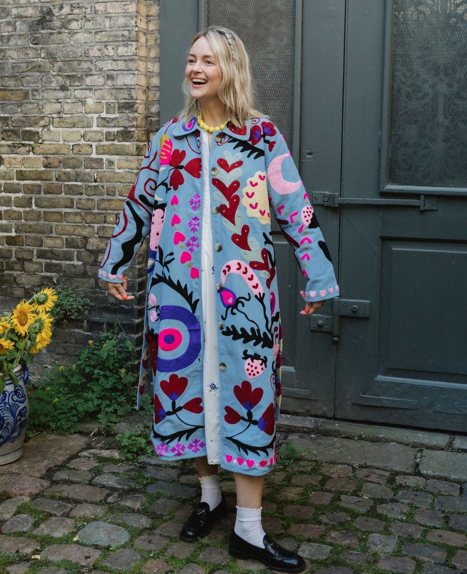 Coat Se1554 Rose Suzani Blue-Bell