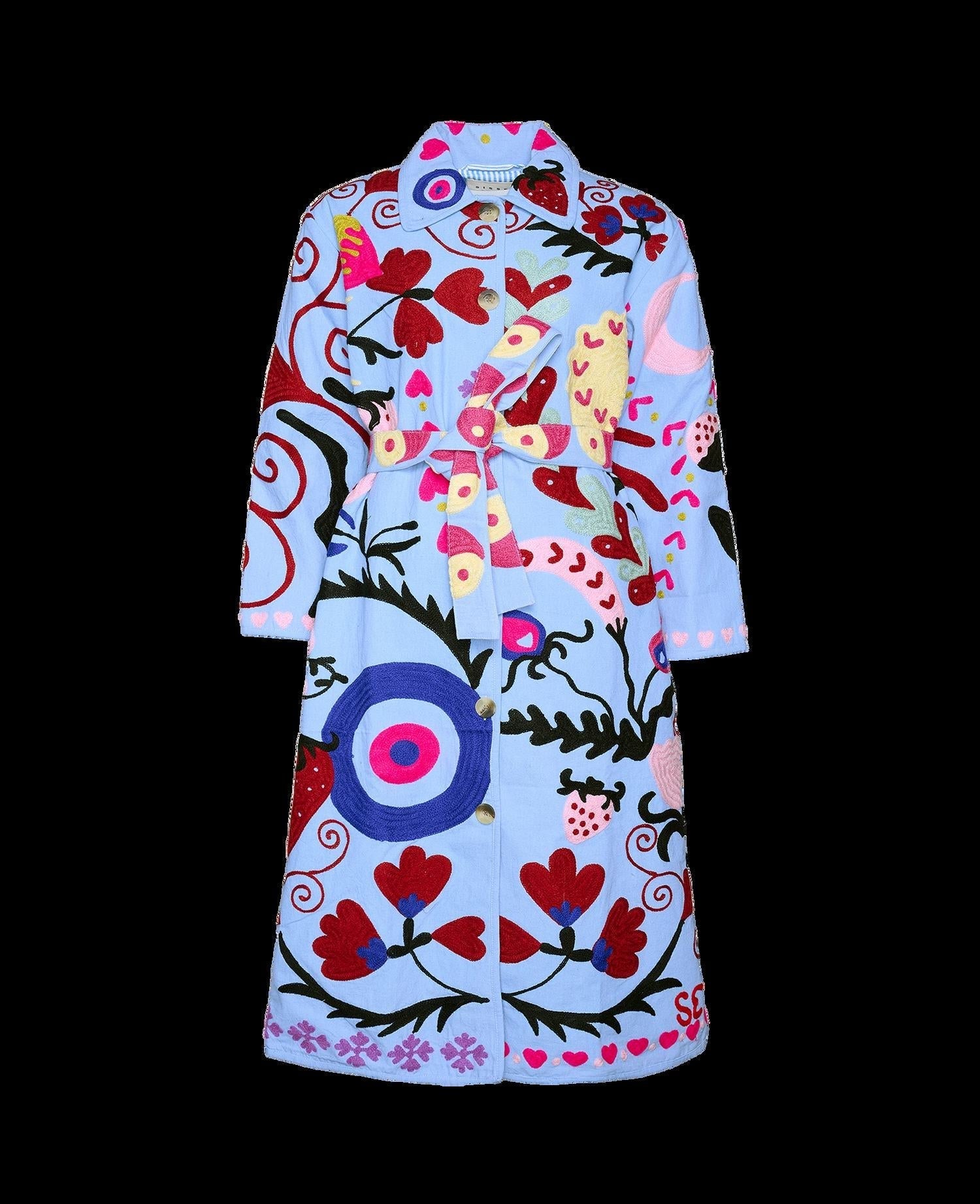 Coat Se1554 Rose Suzani Blue-Bell