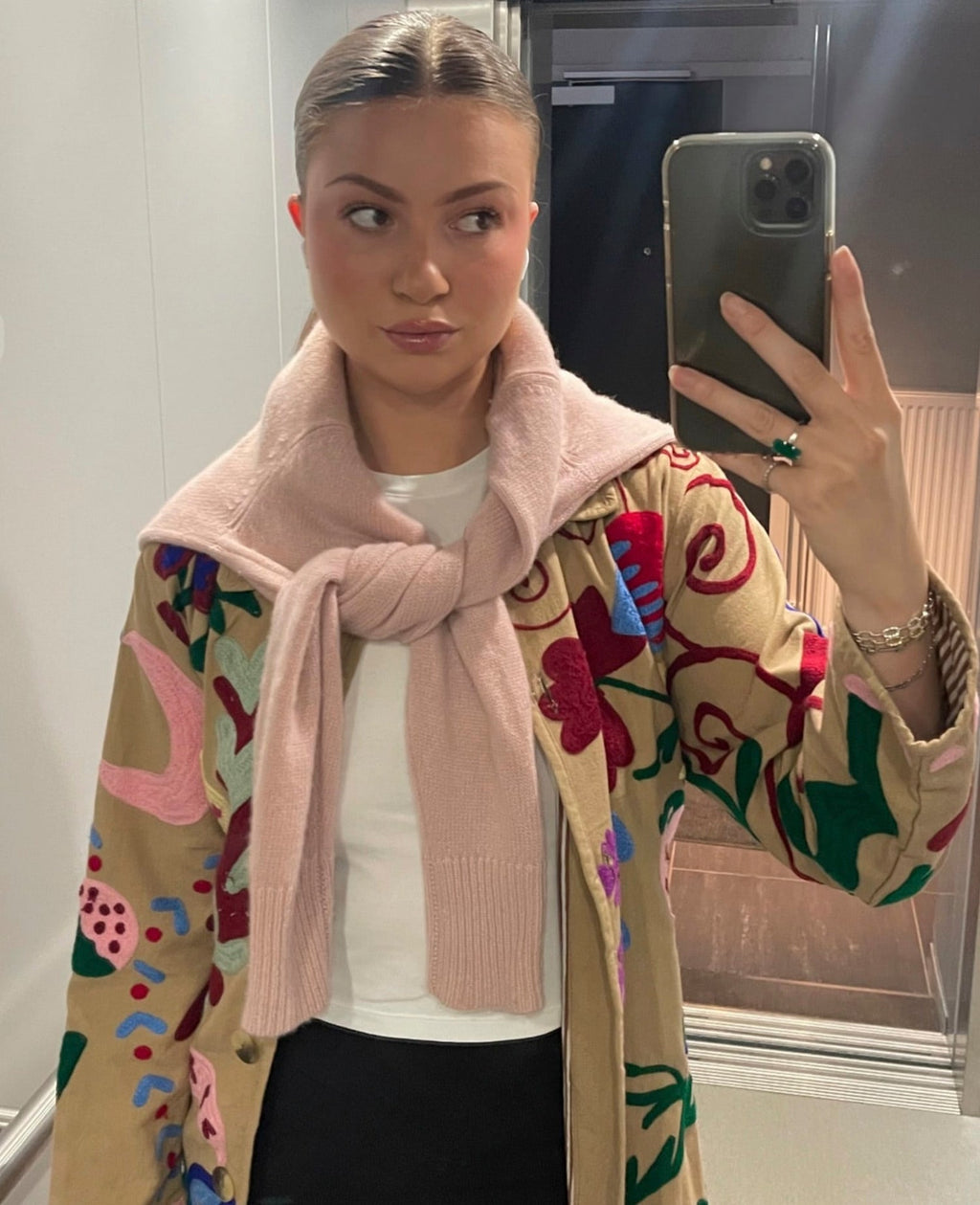 Coat Se1554 Rose Suzani Sand-Wave