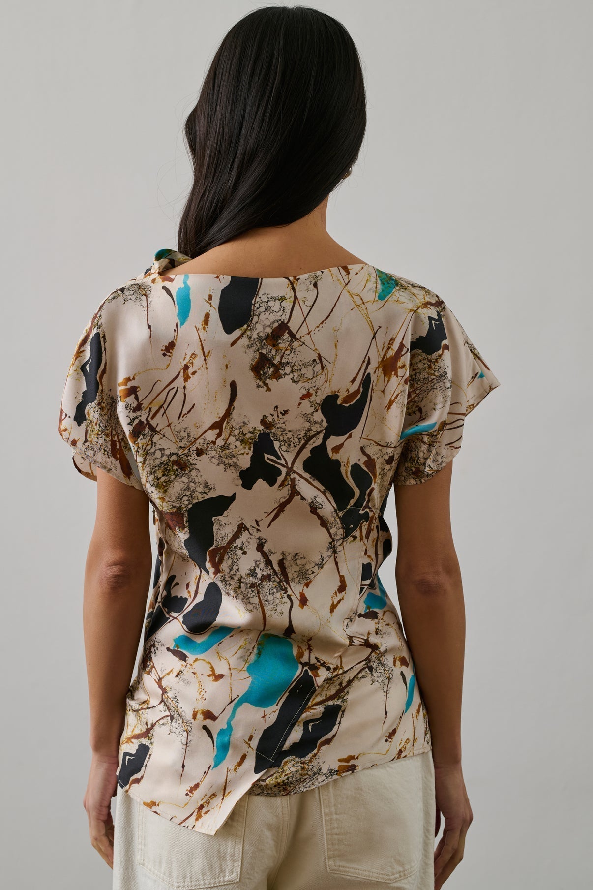 Blouse Che0205 Fedora Beige-Turquoise