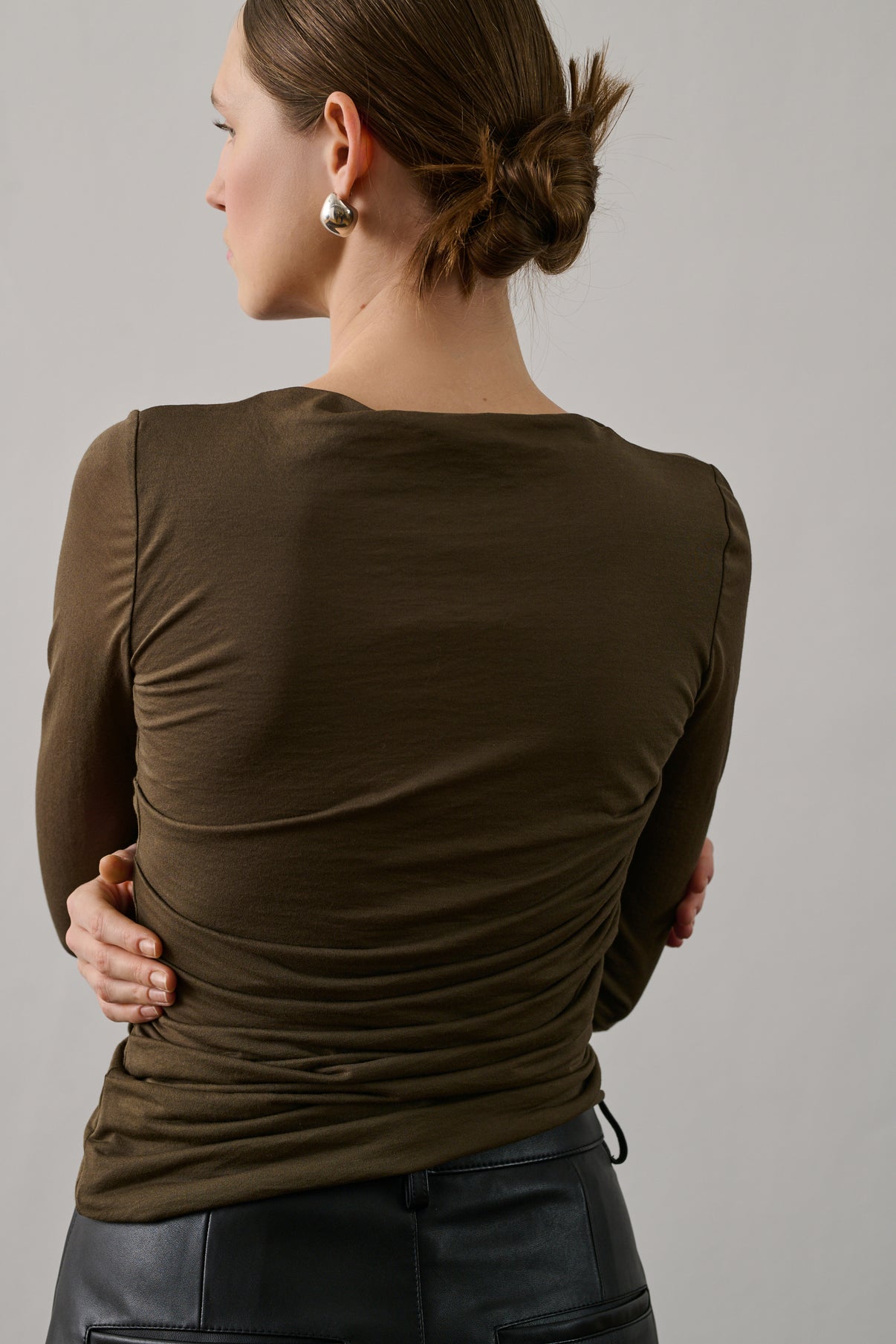 Sweatshirt Tsh0135 Gaia Marron-Kaki