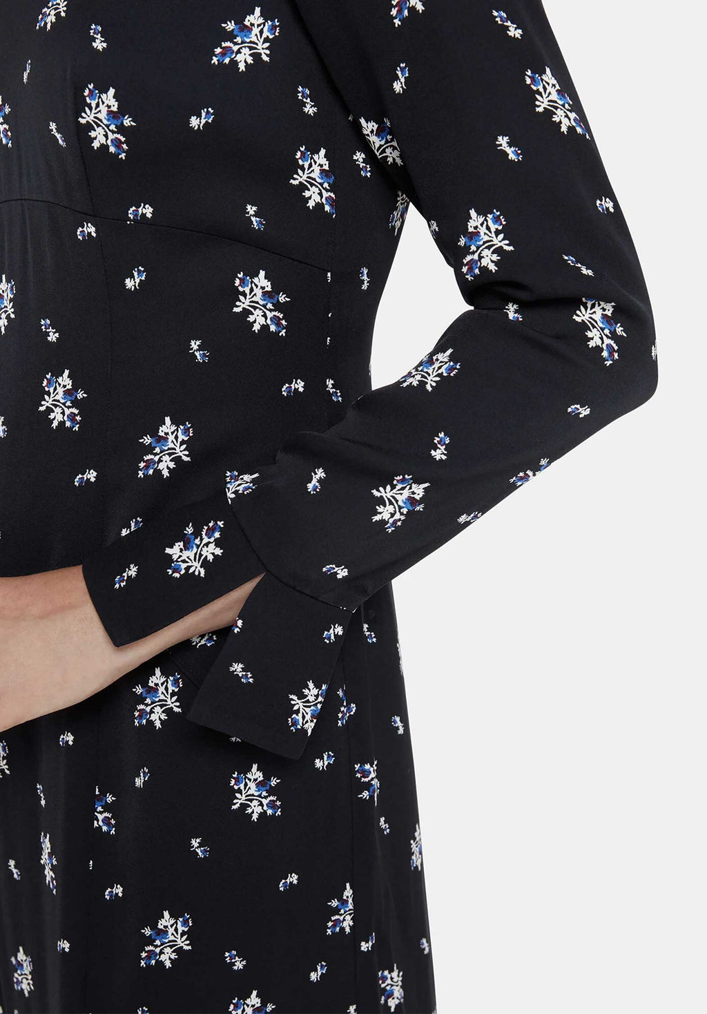 Romantic Satin Midi Dress 37468 Black-multi