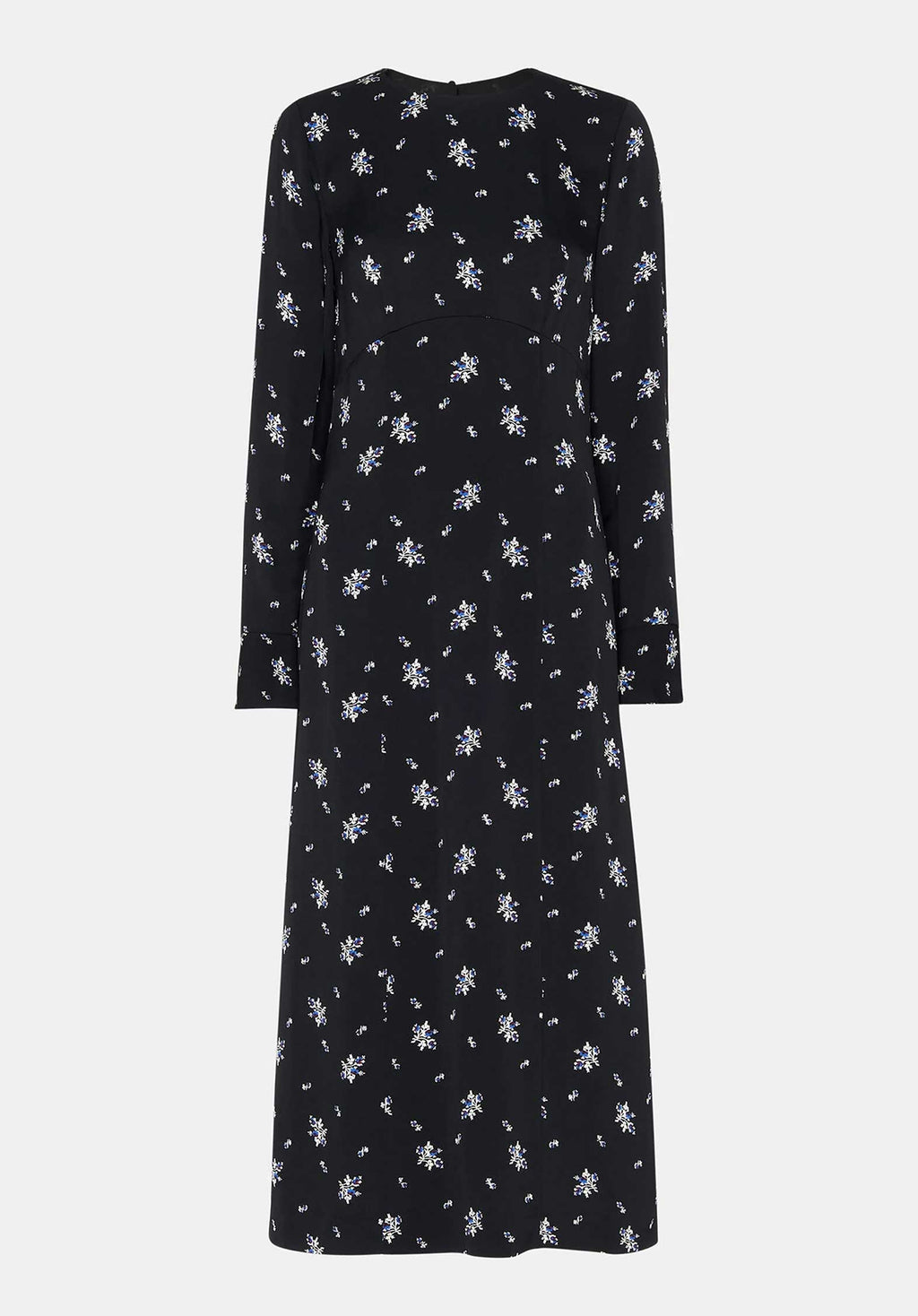 Romantic Satin Midi Dress 37468 Black-multi