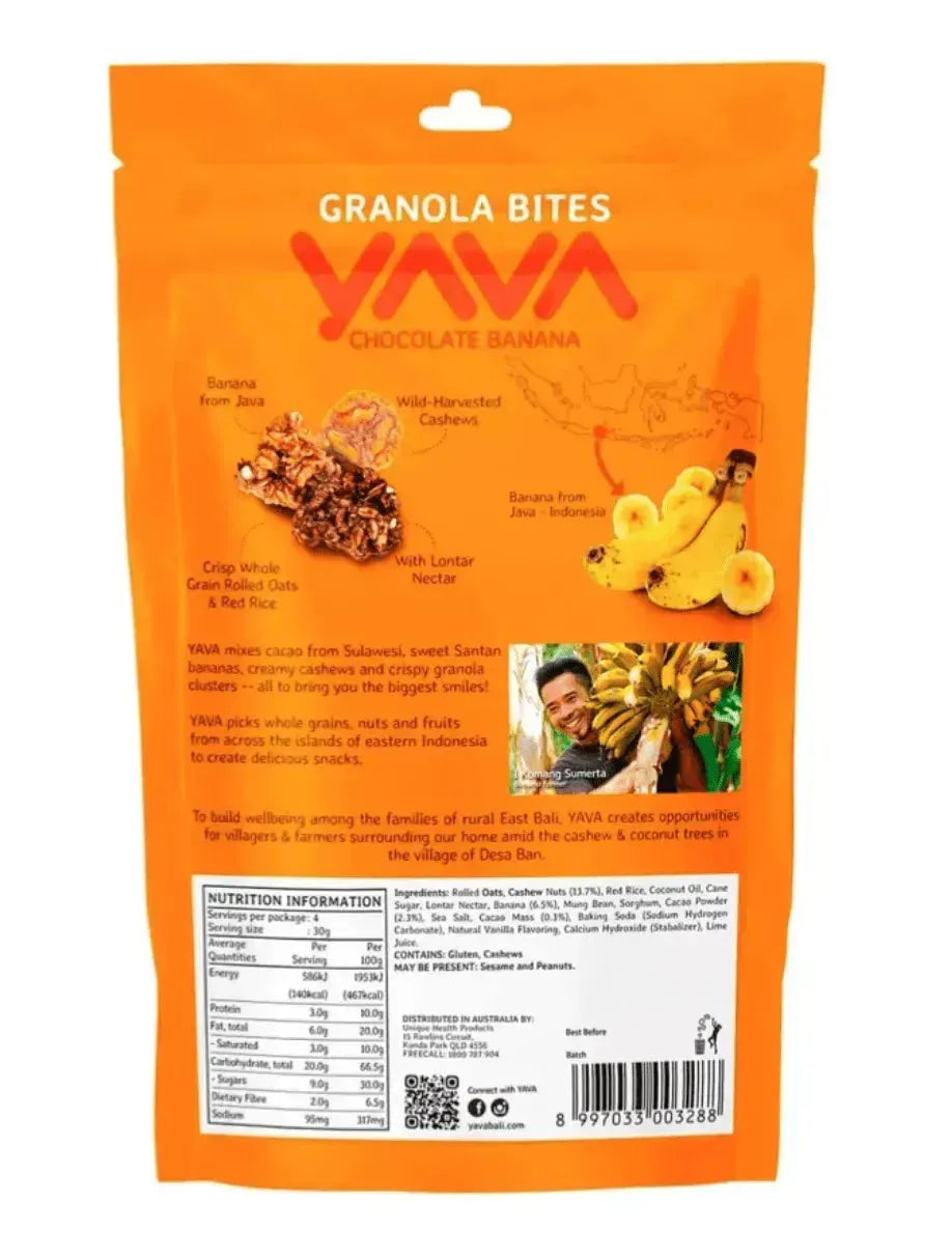 YAVA Granola Bites Chocolate Banana 125g