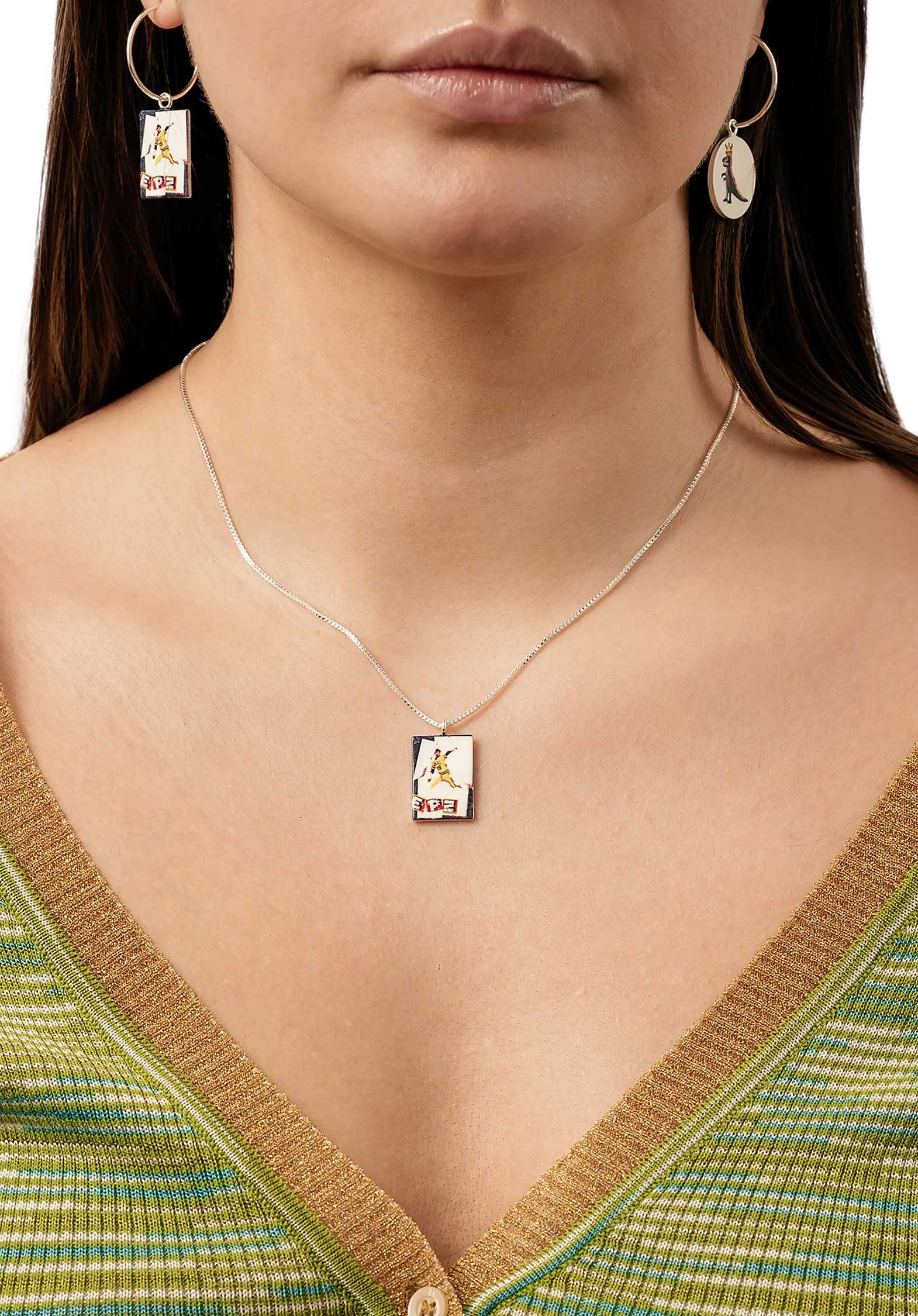 Necklace Basquiat Epz Baseball Silver