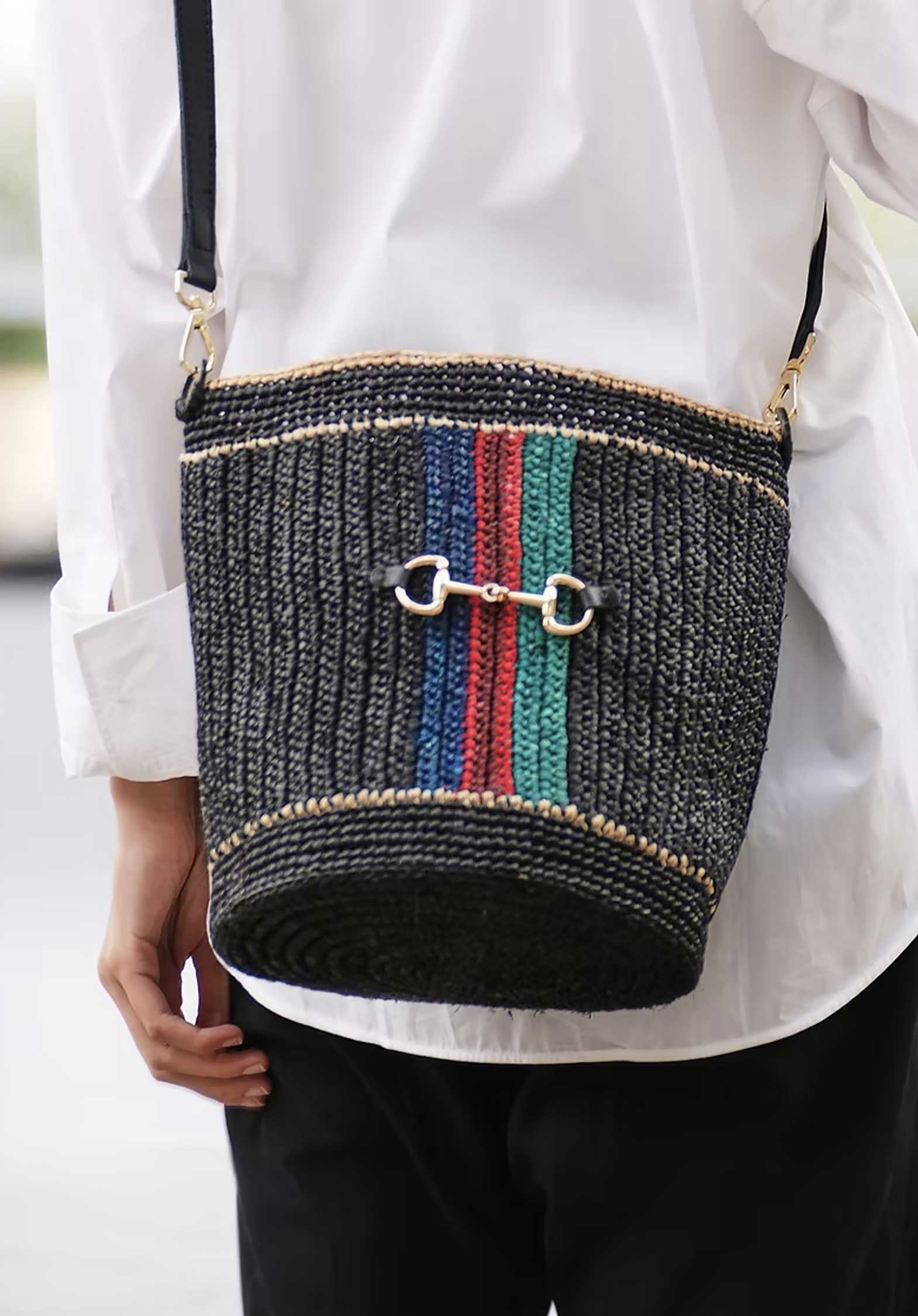 Raffia Soa Noir-Raye-It