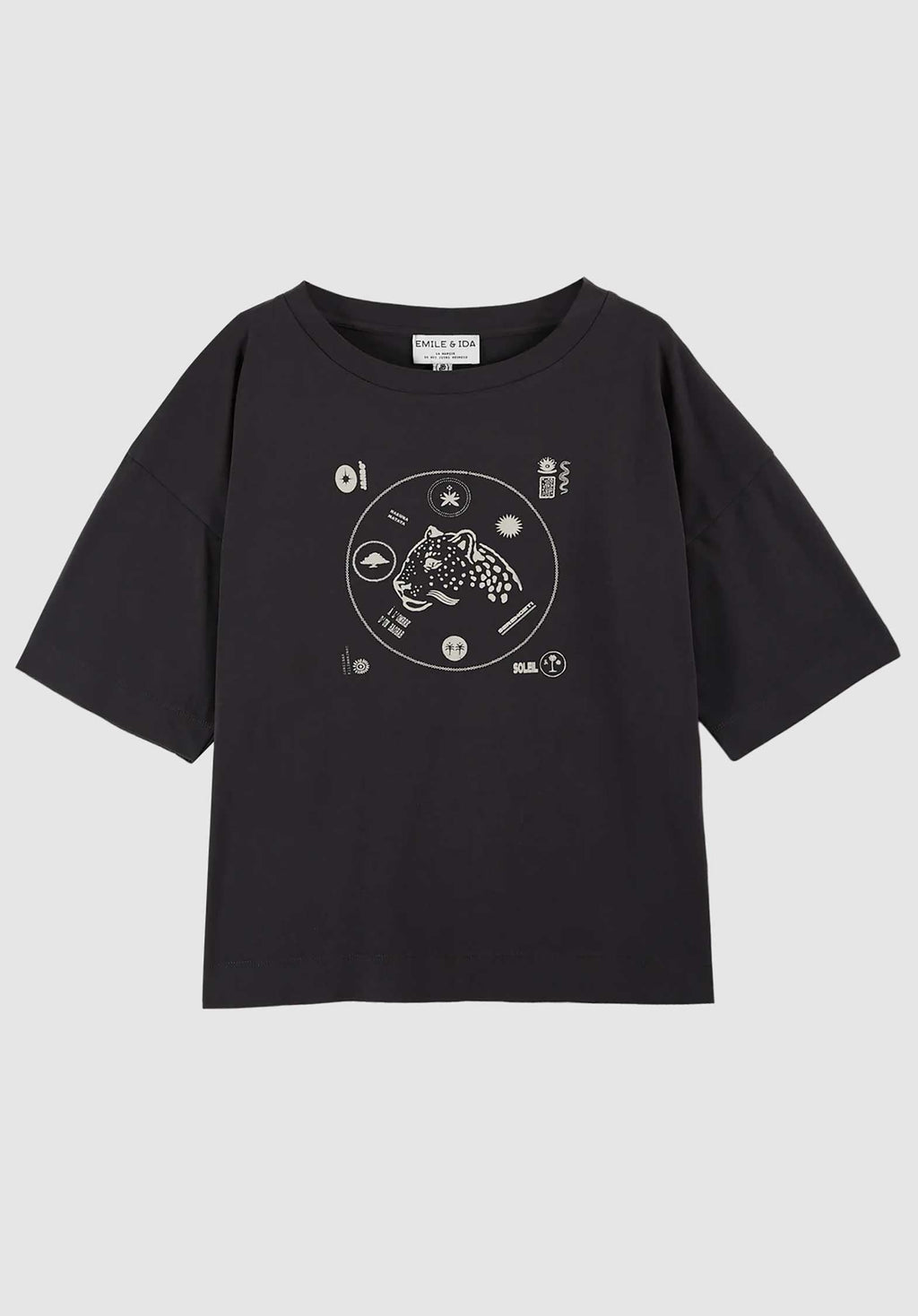 Tee Shirt Imprime Ida-bandy Charbon