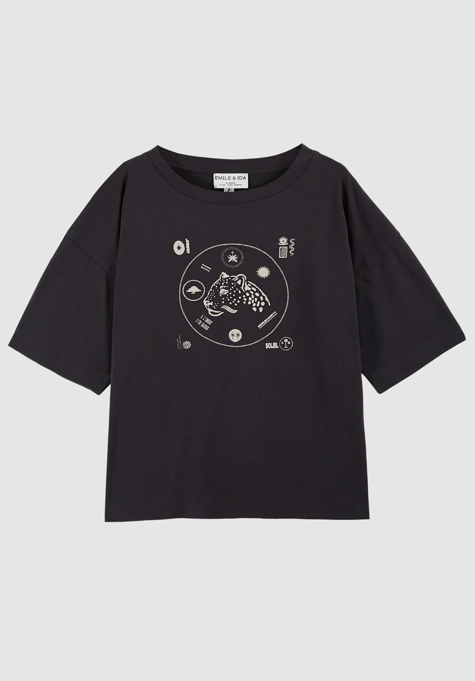 Tee Shirt Imprime Ida-bandy Charbon