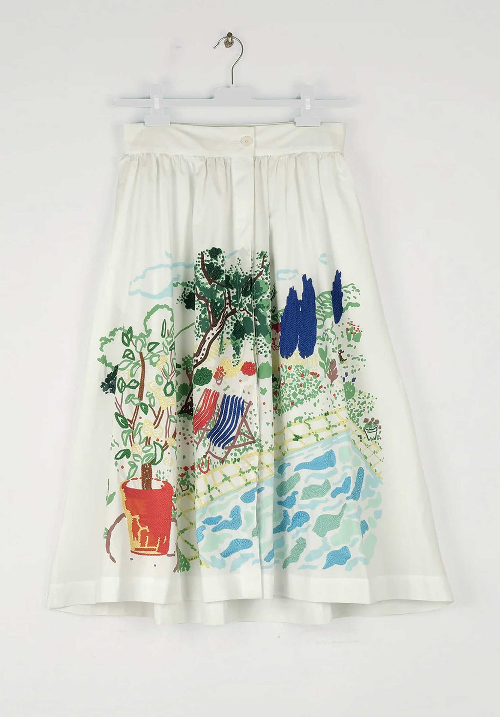 Skirt Printed Front Button Skirt Mona Pool-Day