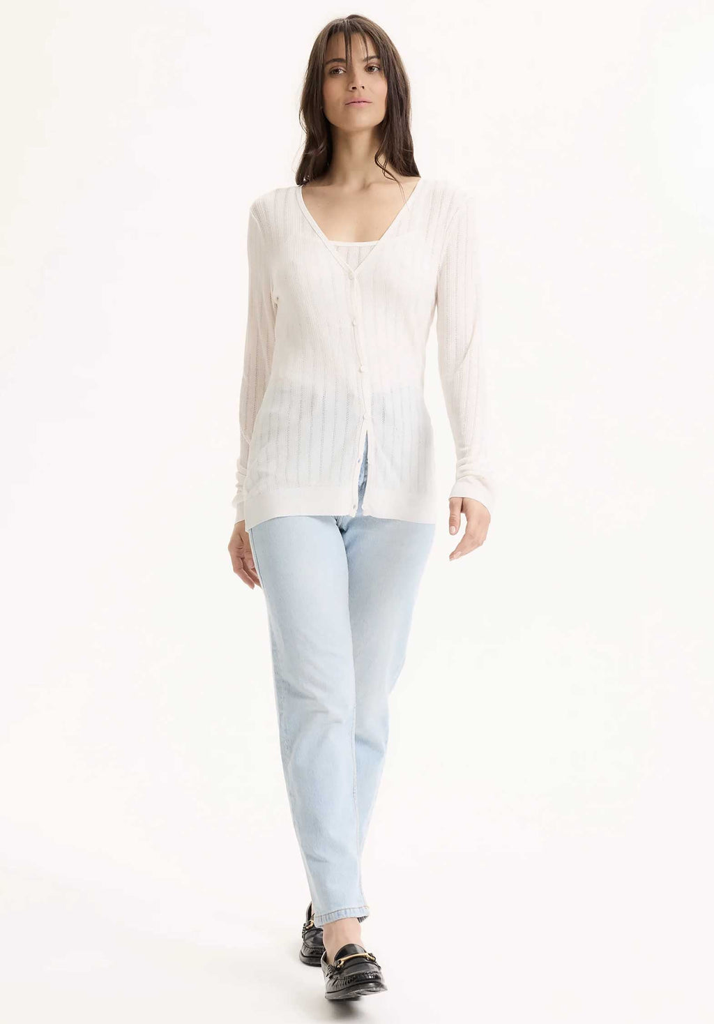 Cardigan Gilet V Ml 460-fgi232 Cream