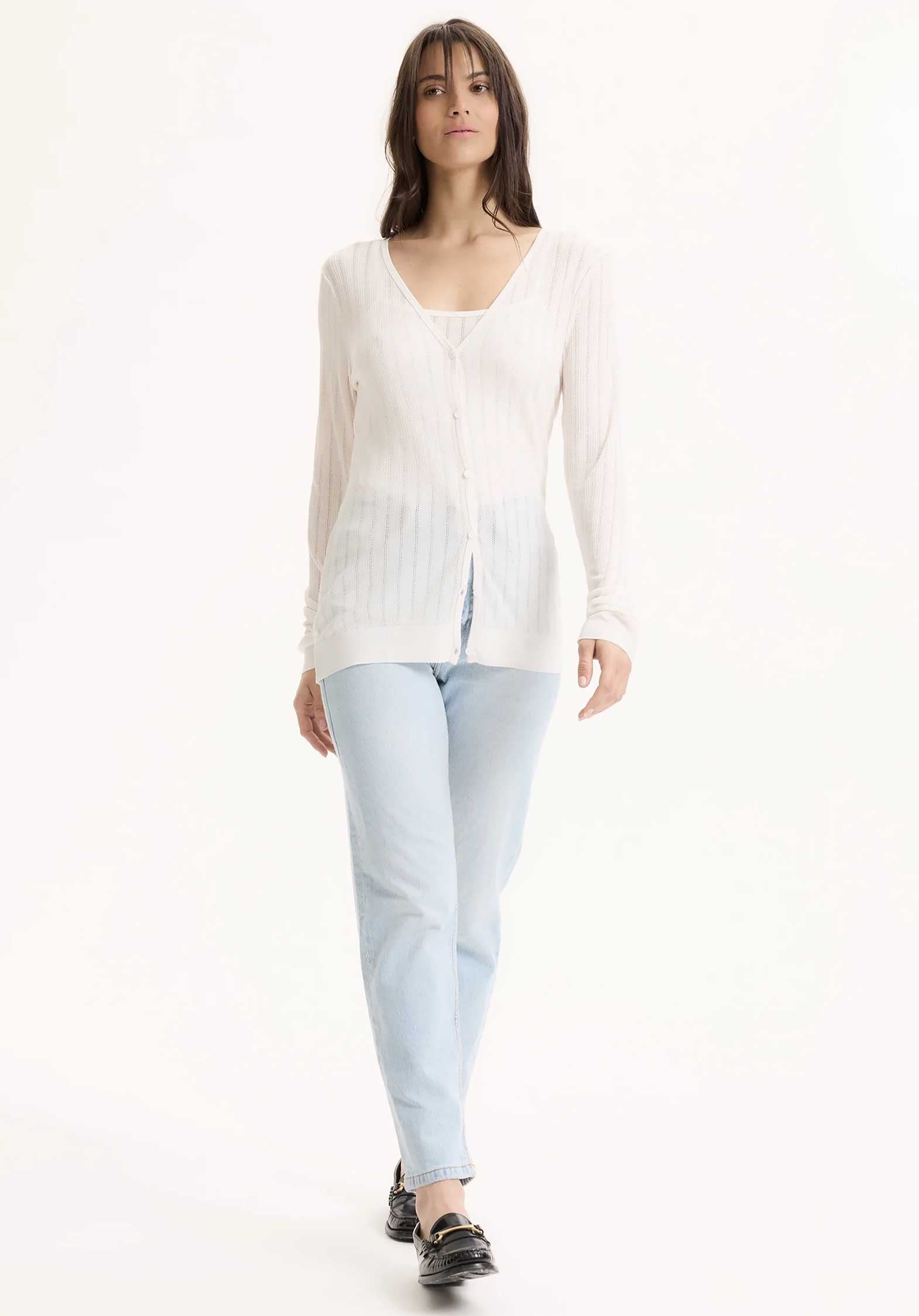 Cardigan Gilet V Ml 460-fgi232 Cream