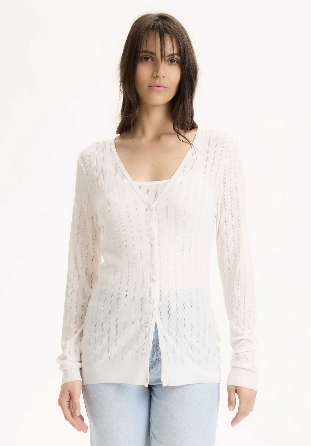 Cardigan Gilet V Ml 460-fgi232 Cream