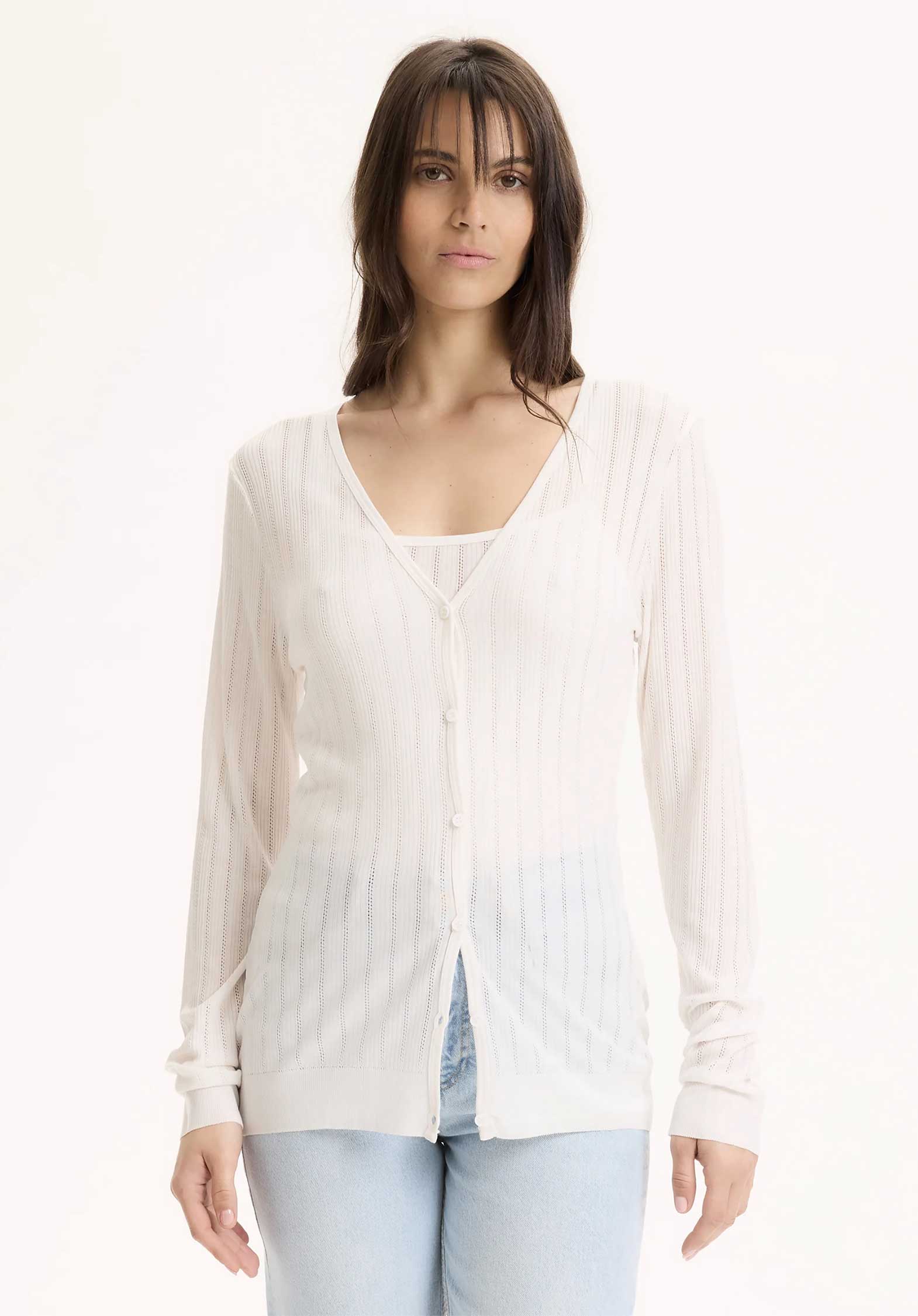 Cardigan Gilet V Ml 460-fgi232 Cream