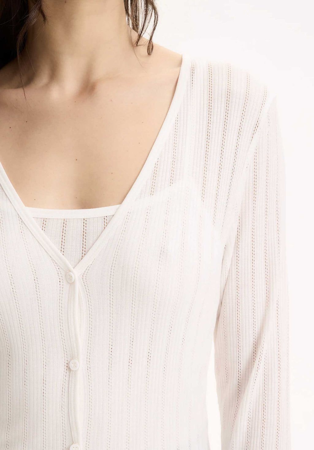 Cardigan Gilet V Ml 460-fgi232 Cream