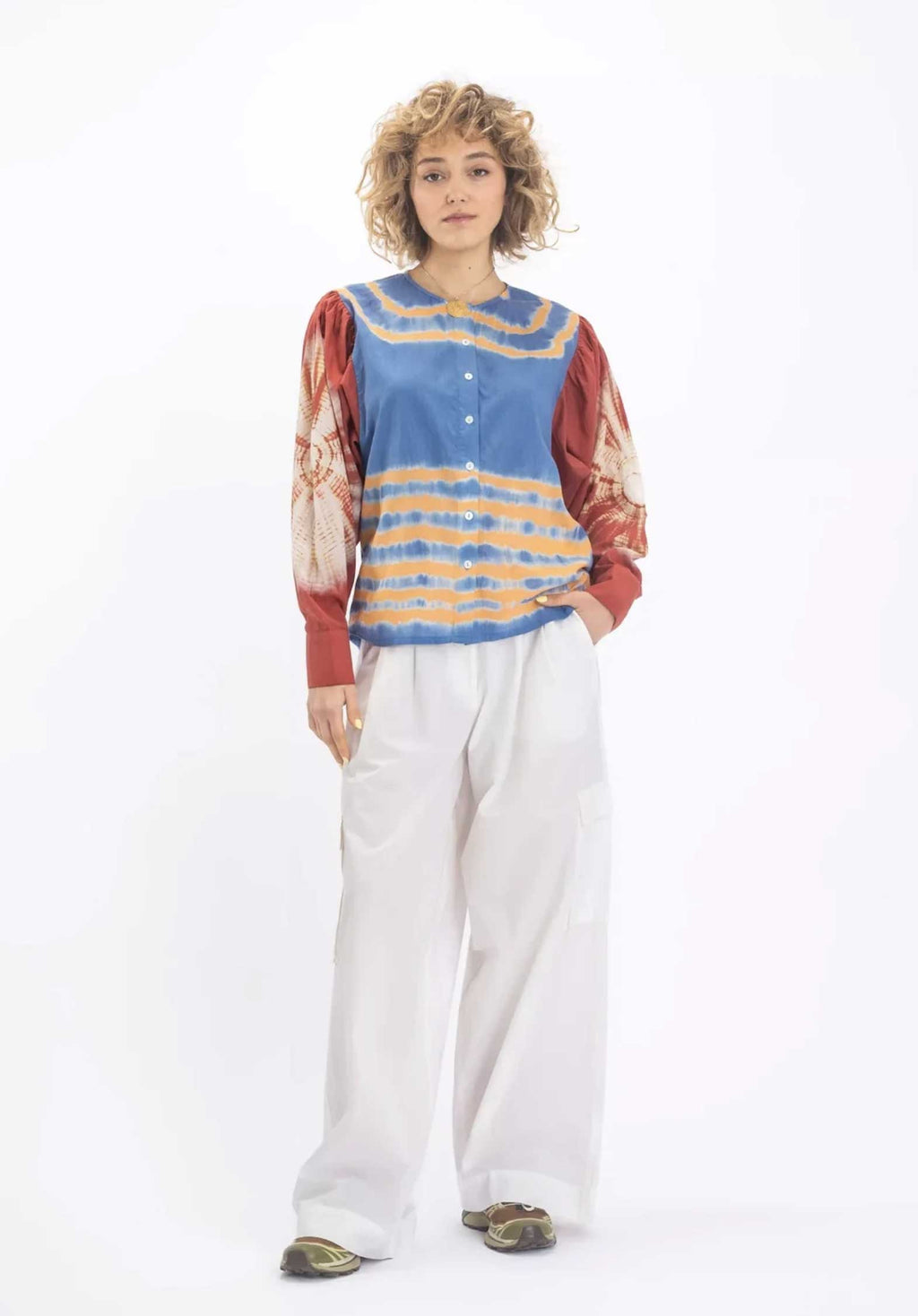 Rahi Blouse Blue-Orange