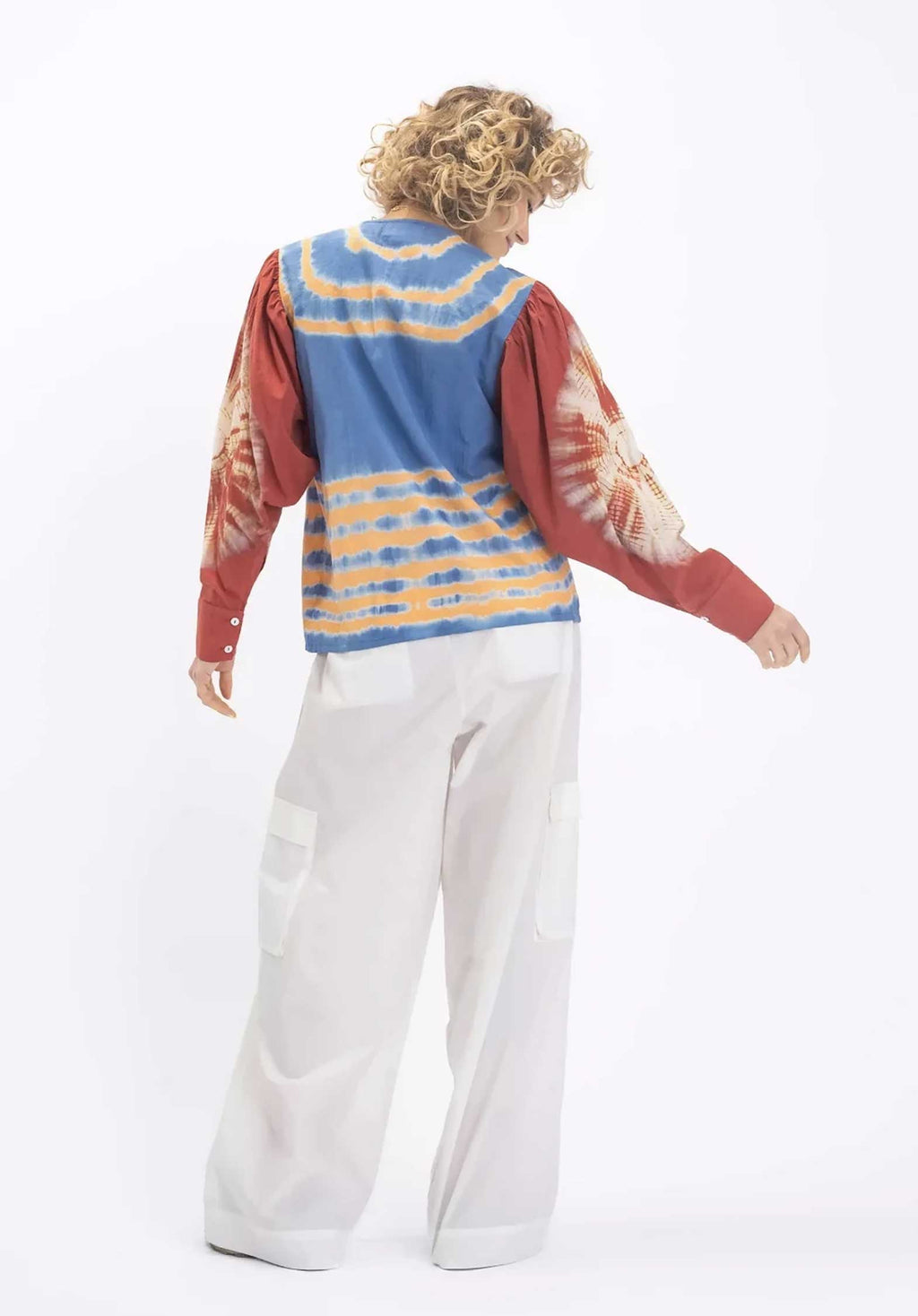 Rahi Blouse Blue-Orange