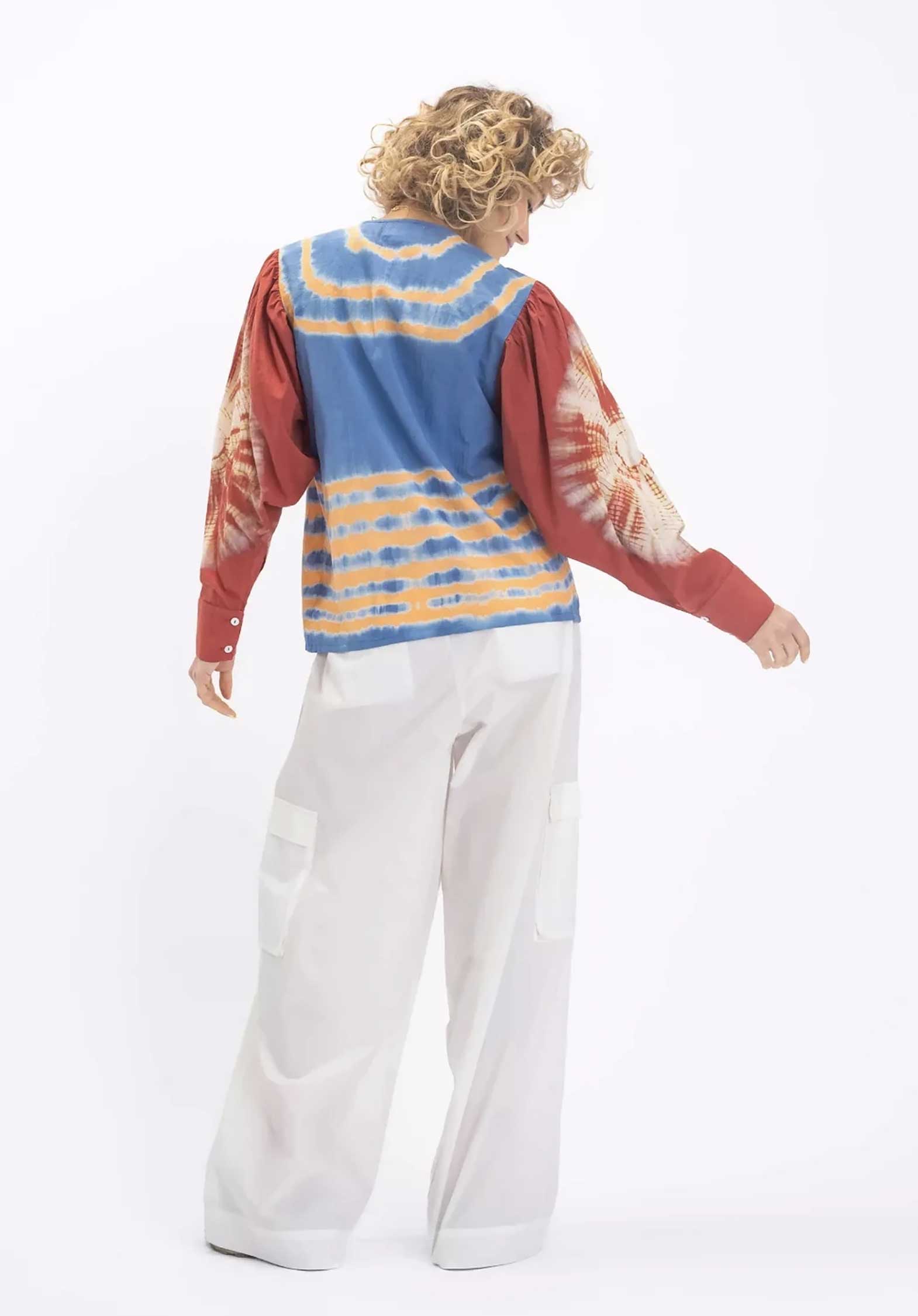 Rahi Blouse Blue-Orange