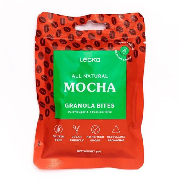 LECKA-NATURAL VEGAN GRANOLA BITES MOCHA 40G