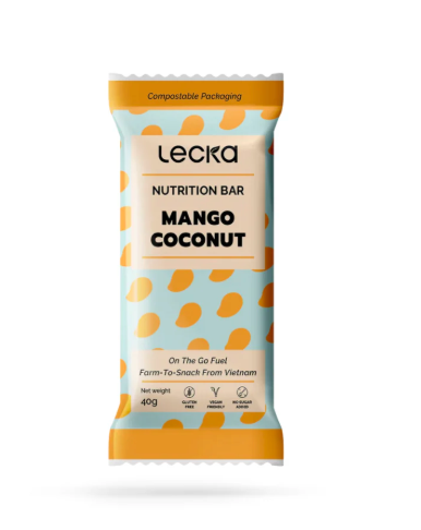 LECKA-VEGAN ENERGY BAR-MANGO COCONUT 40G