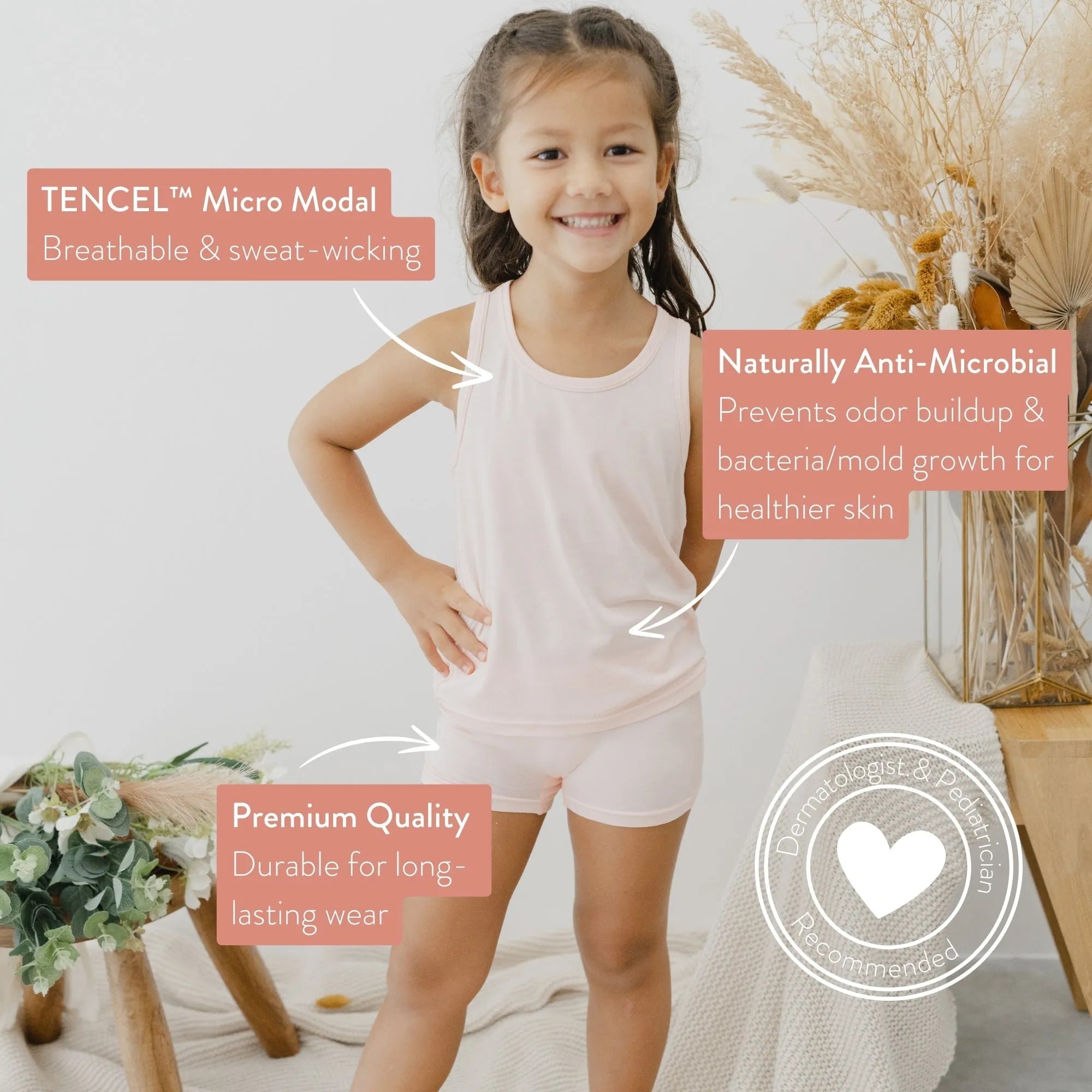 Girls' Wedgie-Free Full Coverage Shorties - Set of 2