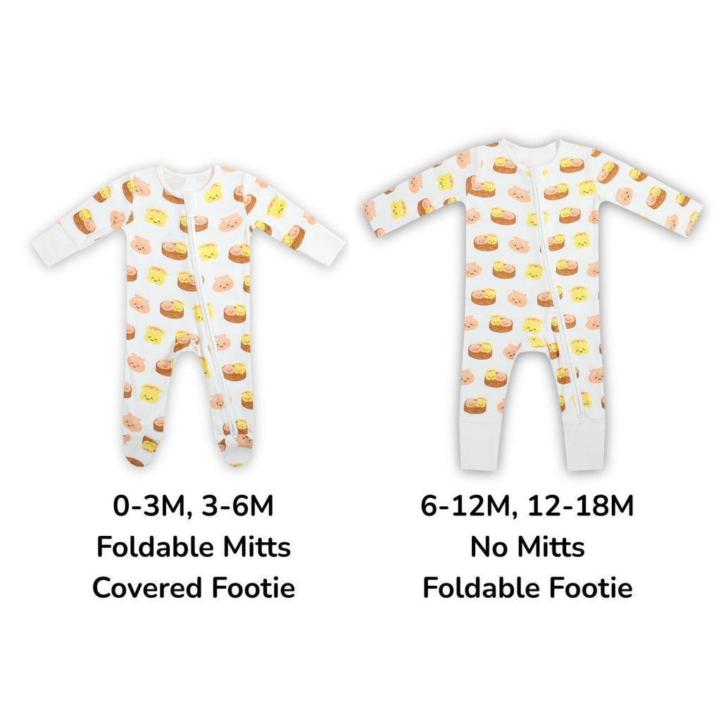 Bamboo Convertible Zip Romper - Dim Sum