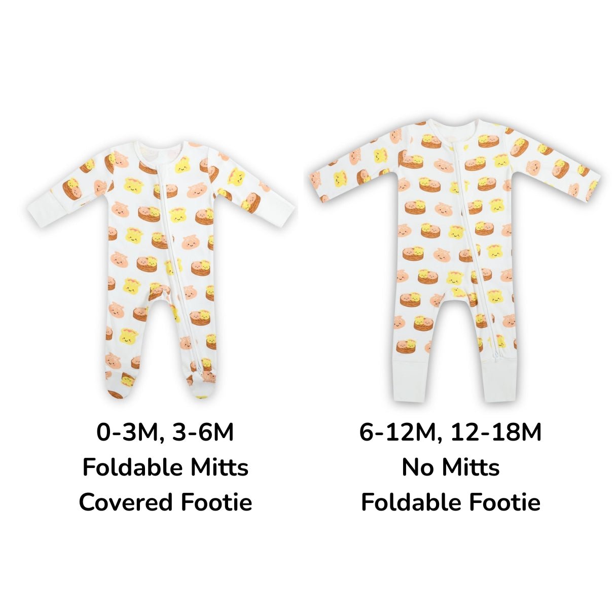 Bamboo Convertible Zip Romper - Dim Sum