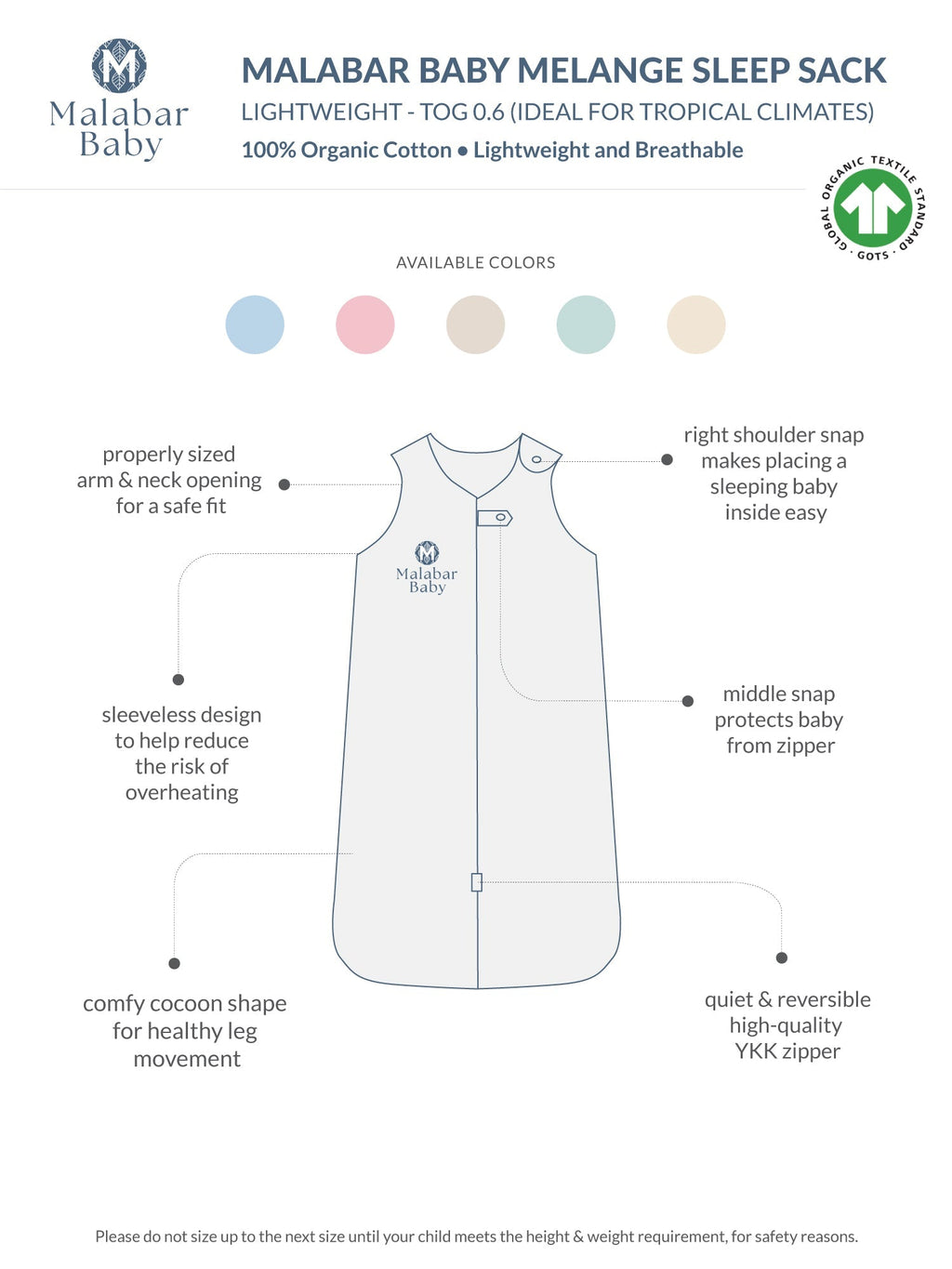 TOG 0.6 (Lightweight) - Melange Wearable Baby Sleep Sack