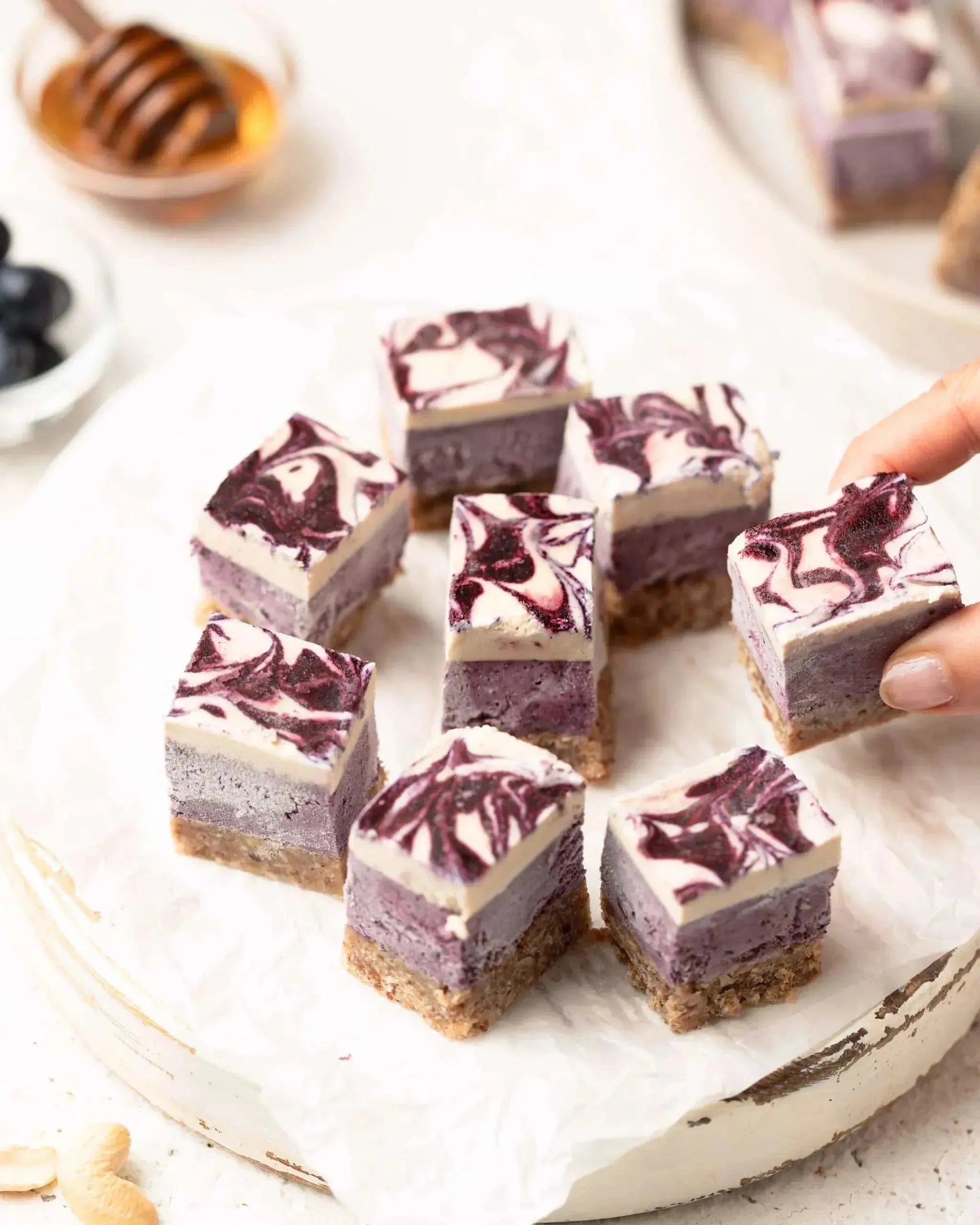 Raw Blueberry Cheesecake Bites (Set of 12) (GF/V)