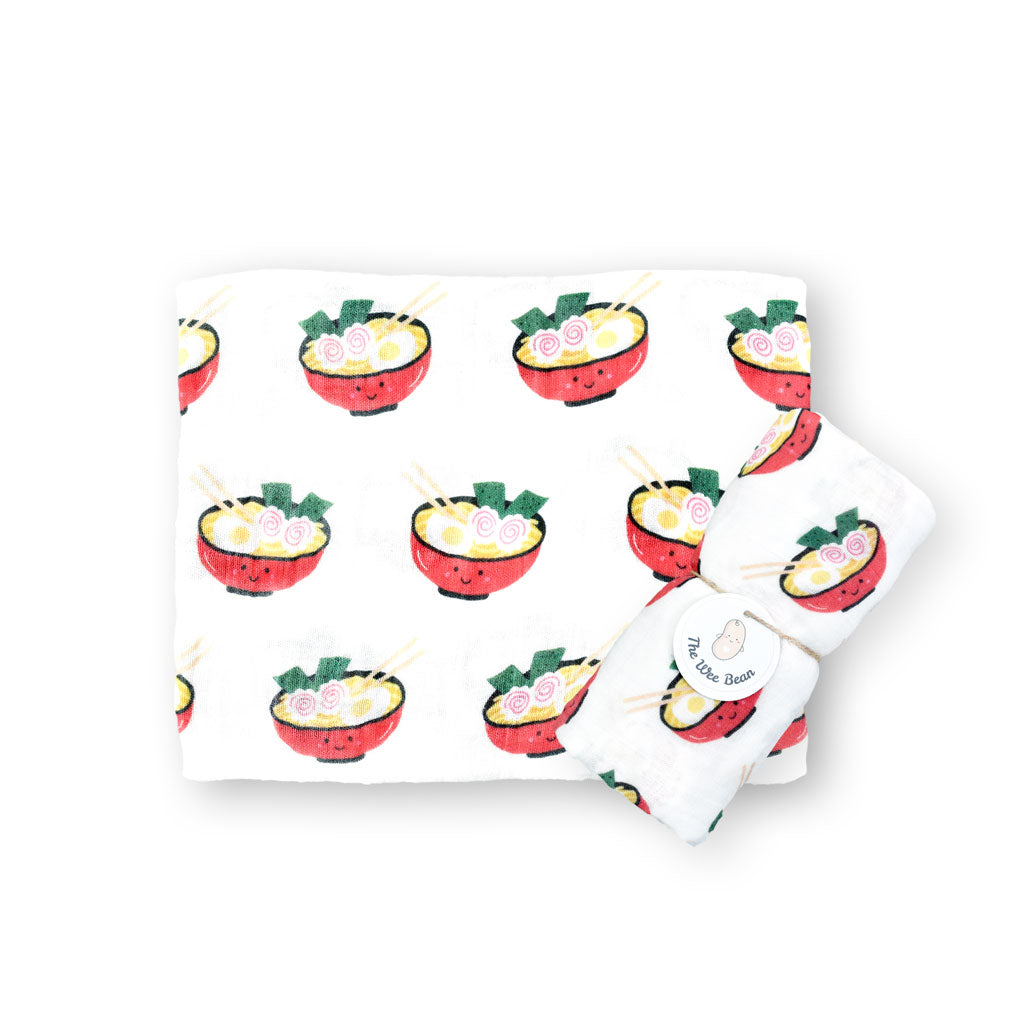 Organic Bamboo Blend Swaddle - Lucky Cat Maneki Neko