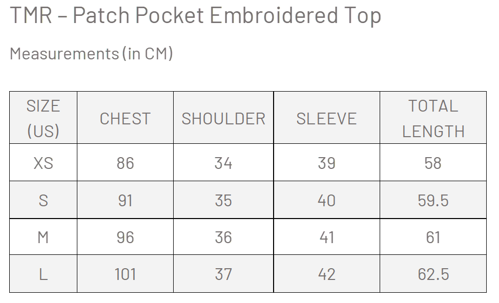 TMR Patch Pocket Embroidered Top - Grey Pearl