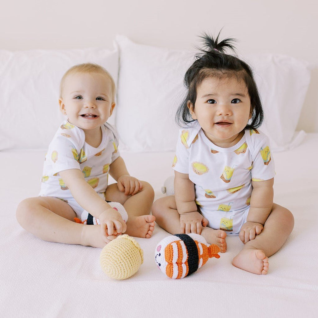 Organic Cotton Baby Onesie - Lemon Tea + Egg Tart