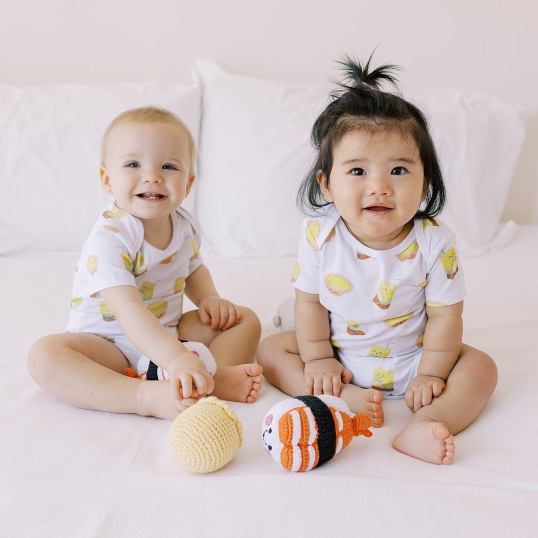 Organic Cotton Baby Onesie - Lemon Tea + Egg Tart