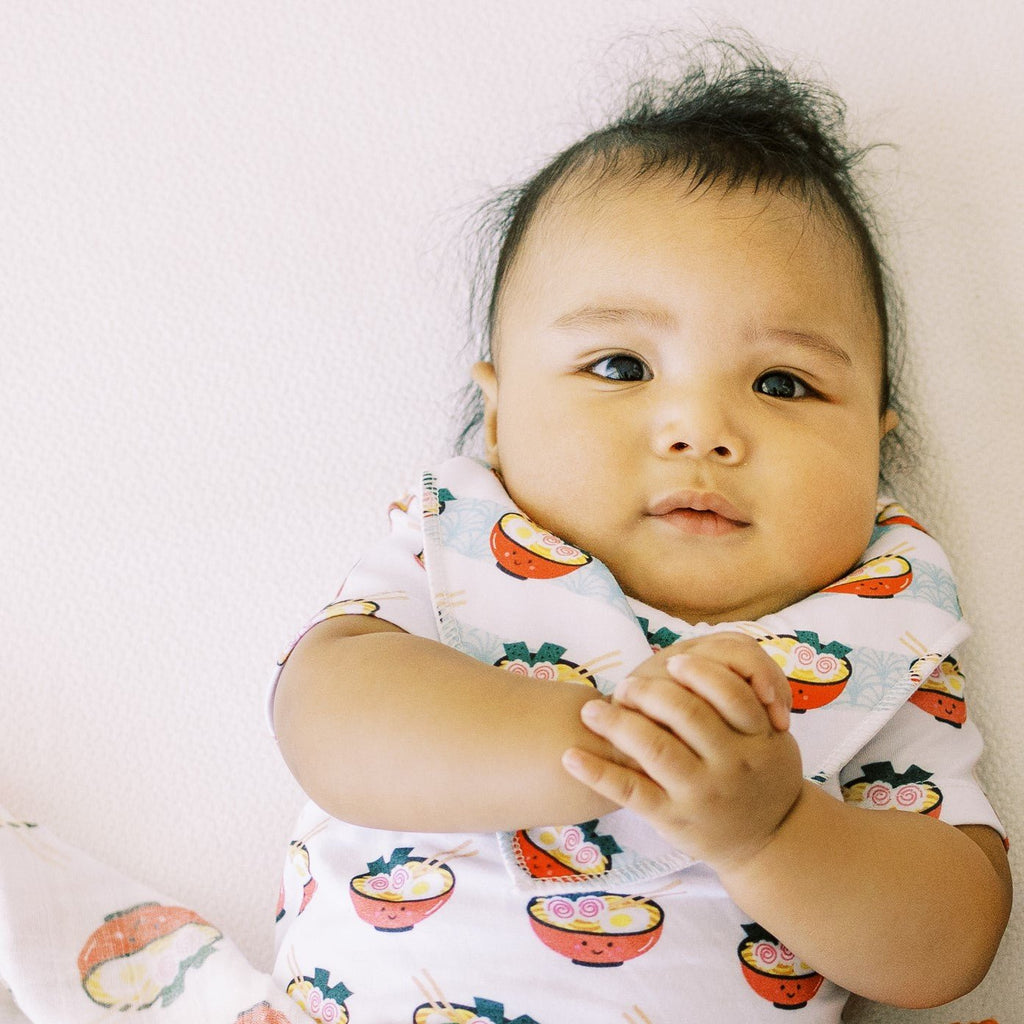 Organic Cotton Bandana Bibs 2pcs Set - Ramen + Sake