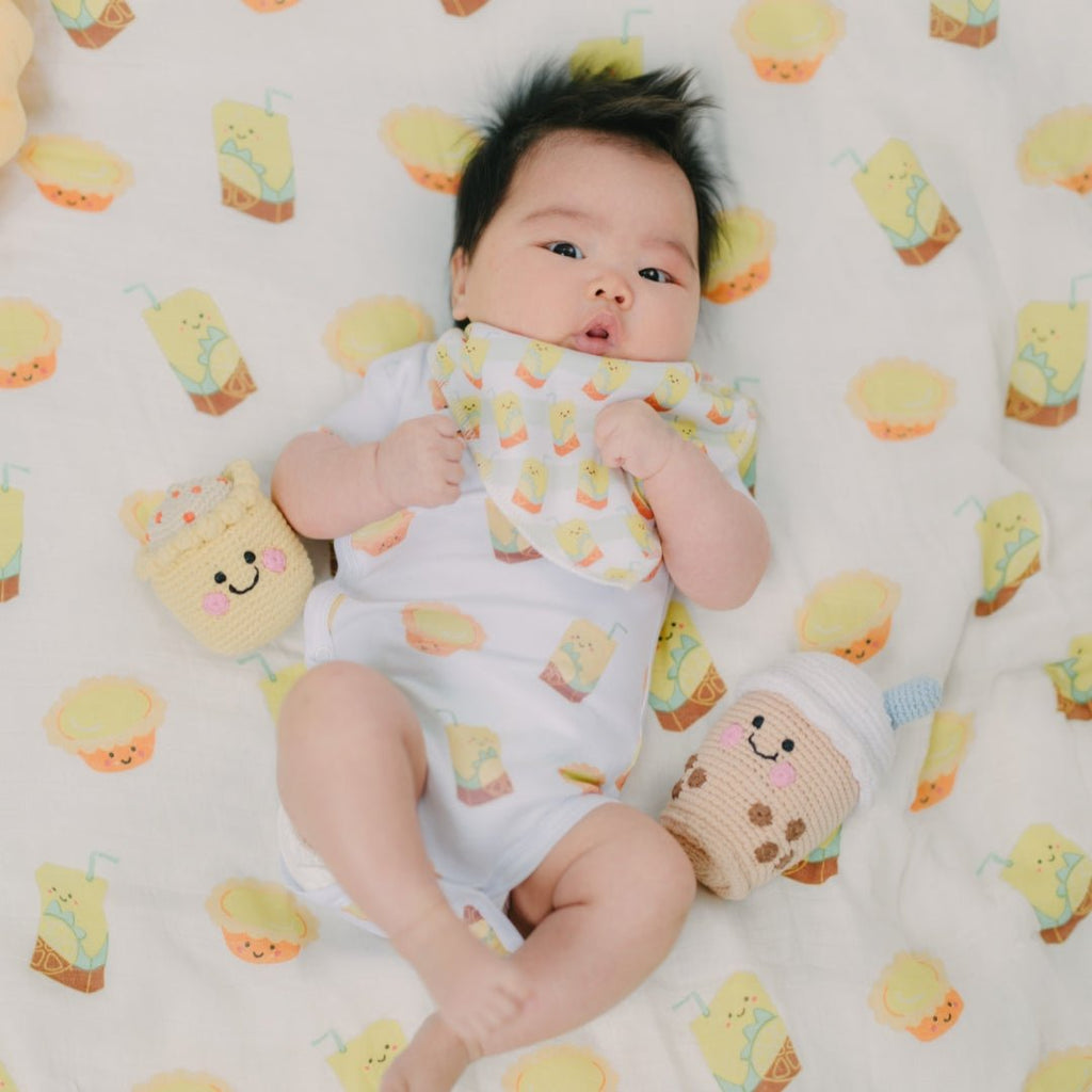 Organic Cotton Baby Onesie - Lemon Tea + Egg Tart