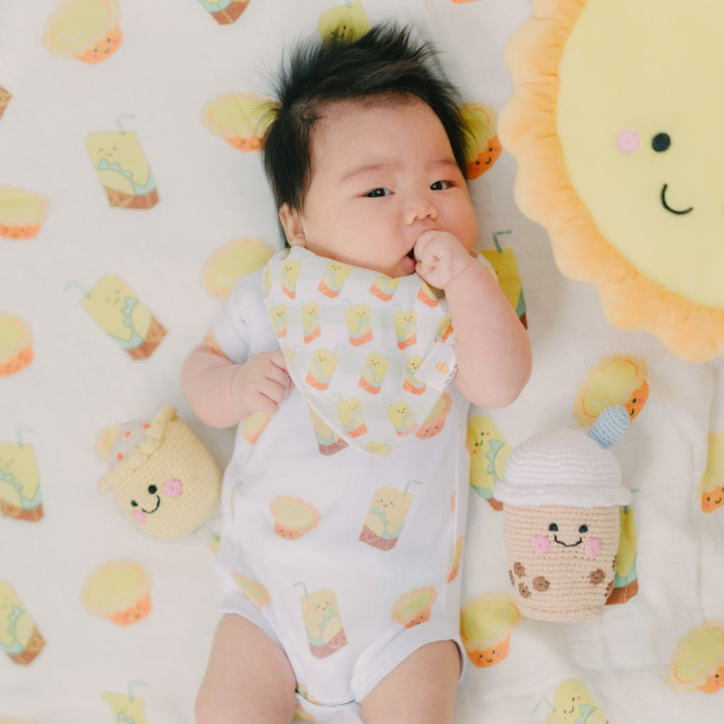 Organic Cotton Baby Onesie - Lemon Tea + Egg Tart