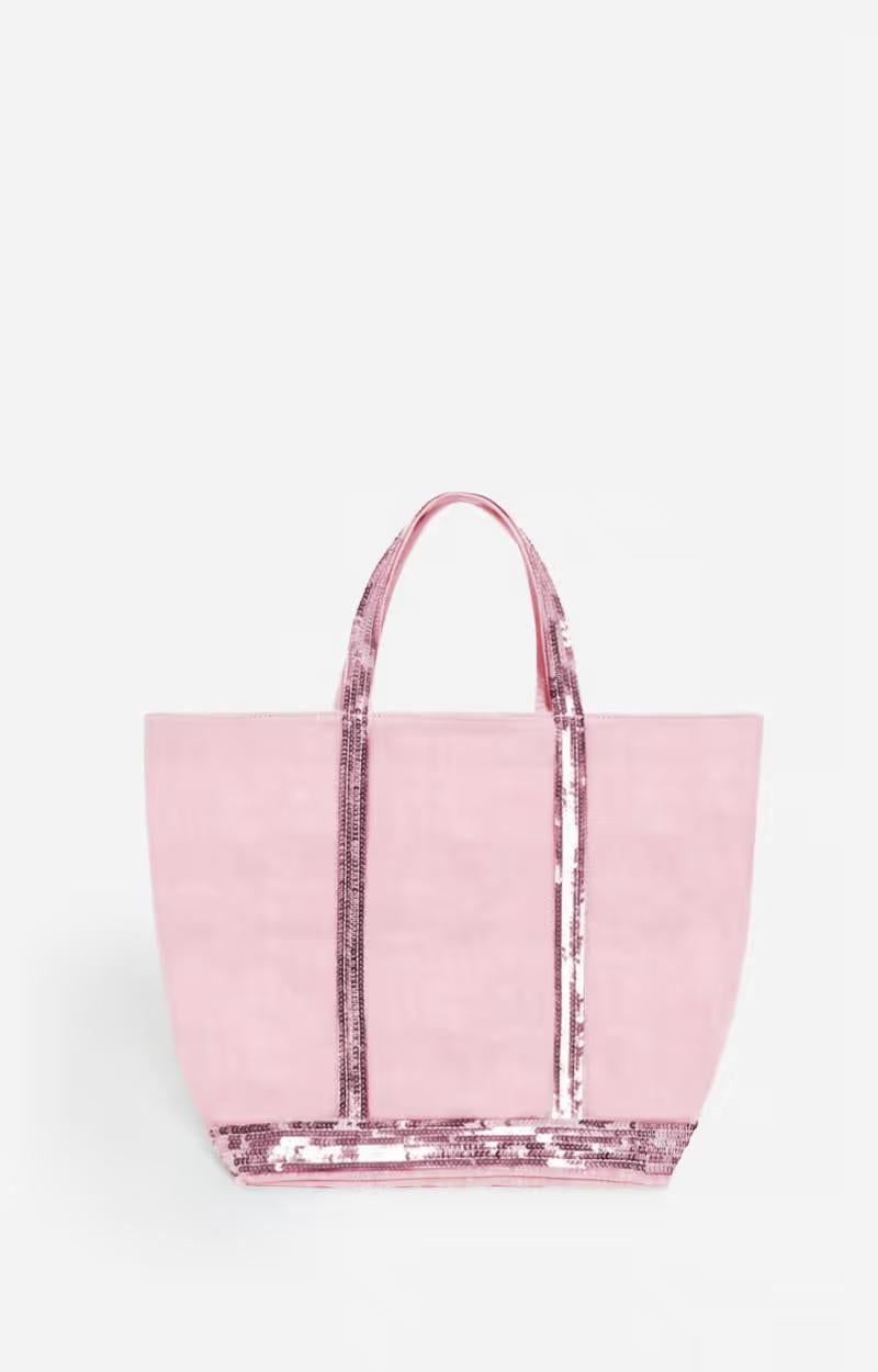 Tote Bag Linen Cabas M Ve31-v40413 Rose-Ancien