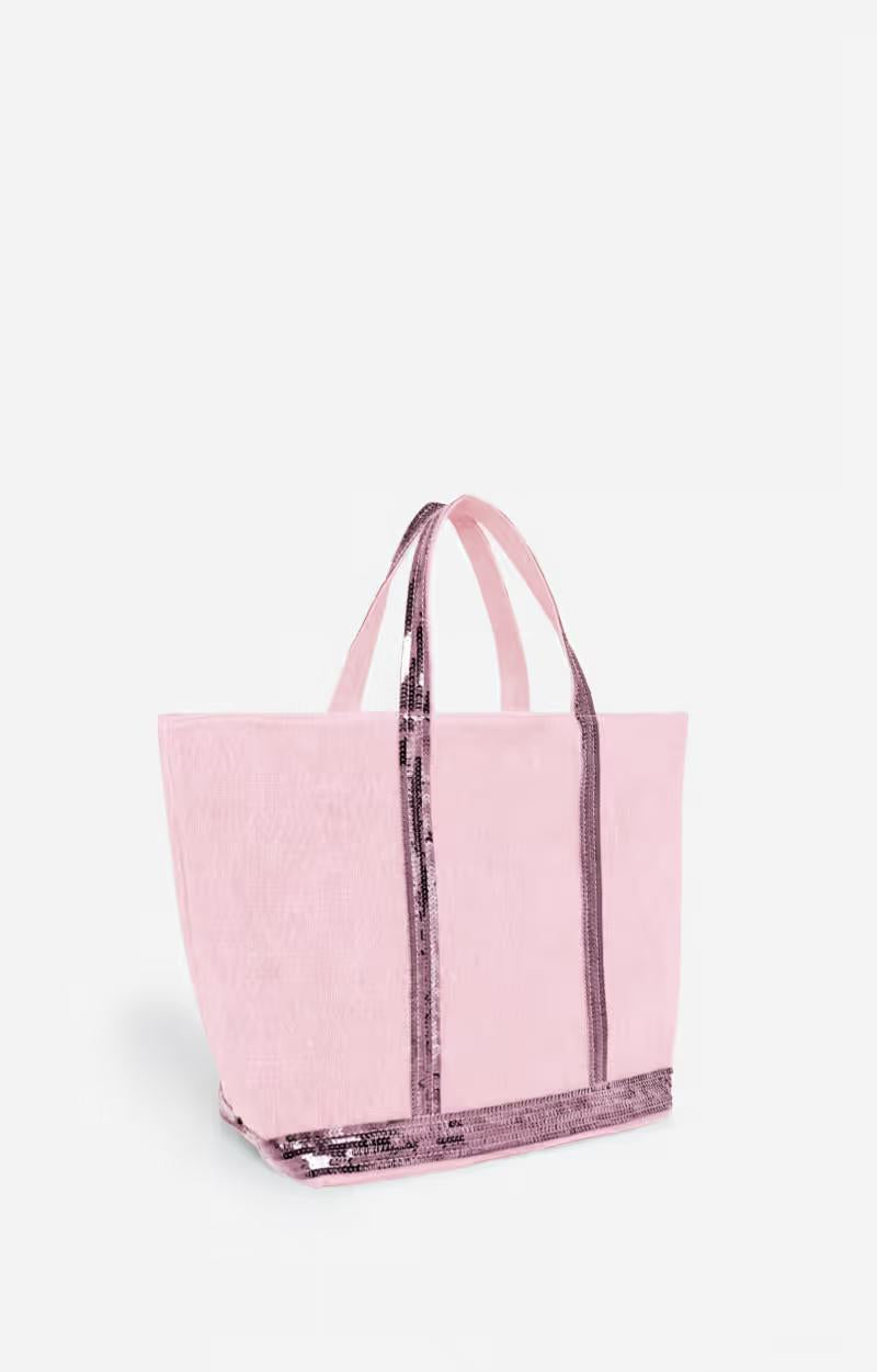 Tote Bag Linen Cabas M Ve31-v40413 Rose-Ancien