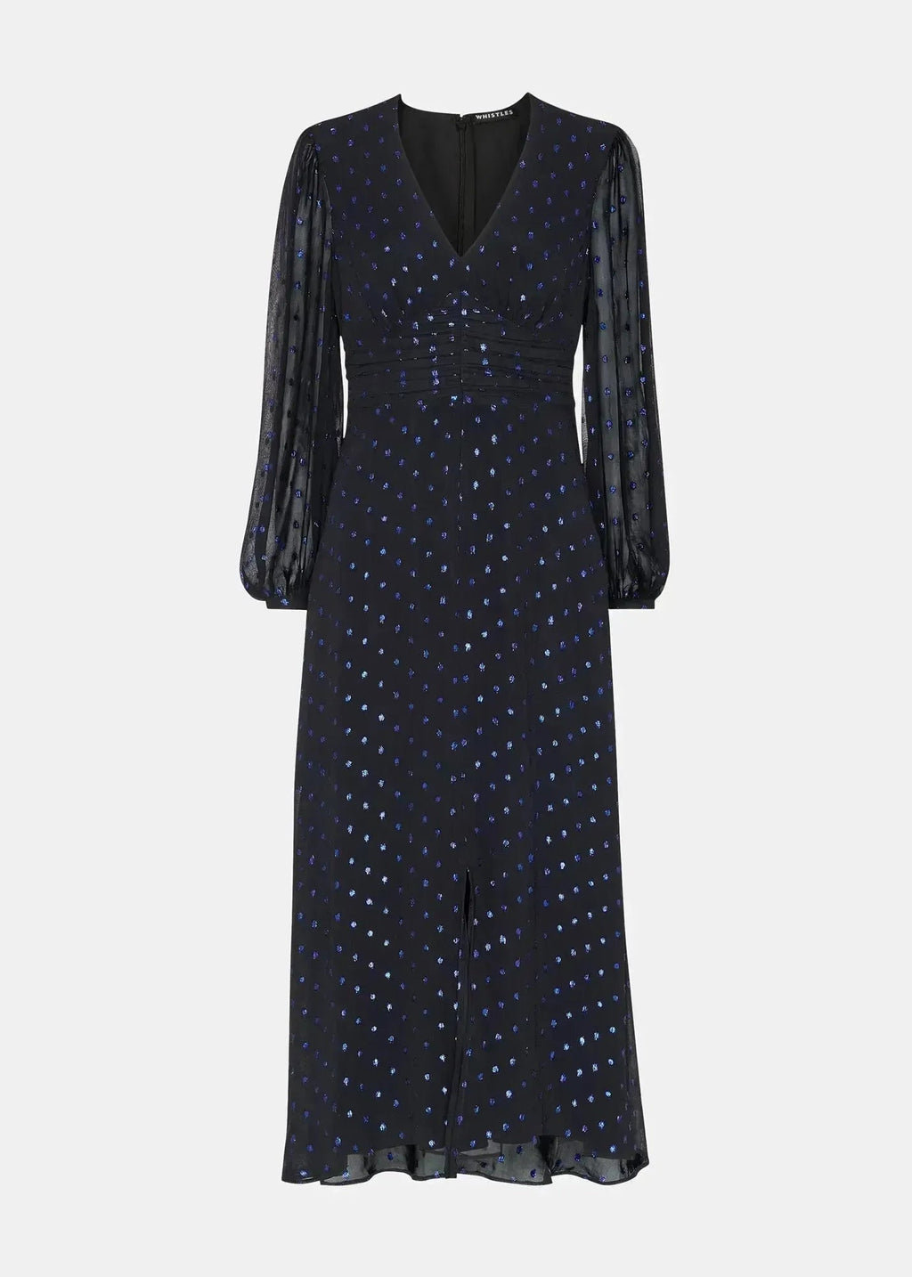 Metallic Dobby Midi Dress 37632 Navy-multi