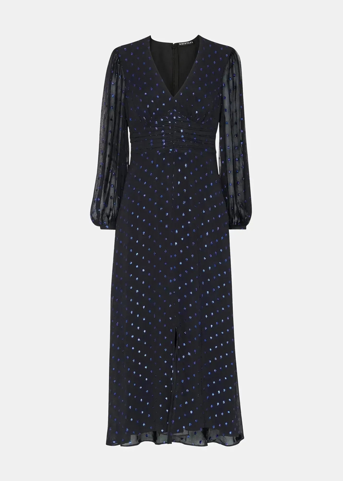 Metallic Dobby Midi Dress 37632 Navy-multi