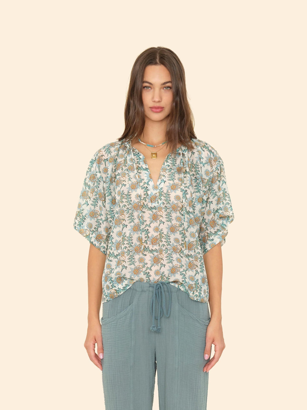 Shirt X5igp010 Meadow Top Gardenia